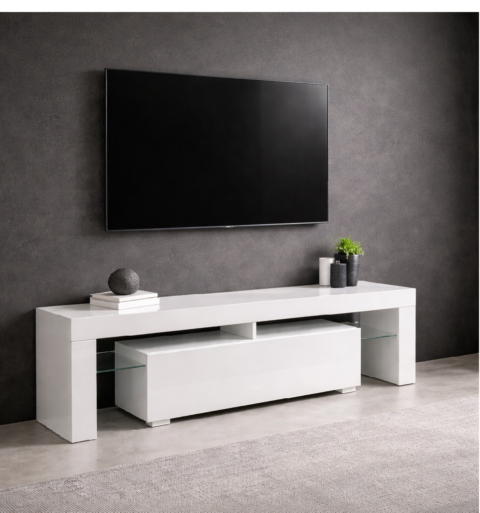 Image of GOODproduct Lowboard "MONICA, TV-Board, TV-Kommode, TV-Schrank, TV-Unterschrank, TV-Möbel" Modernes Hochglanz TV-Board in 2 Farben, grifflos mit Push-to-Open