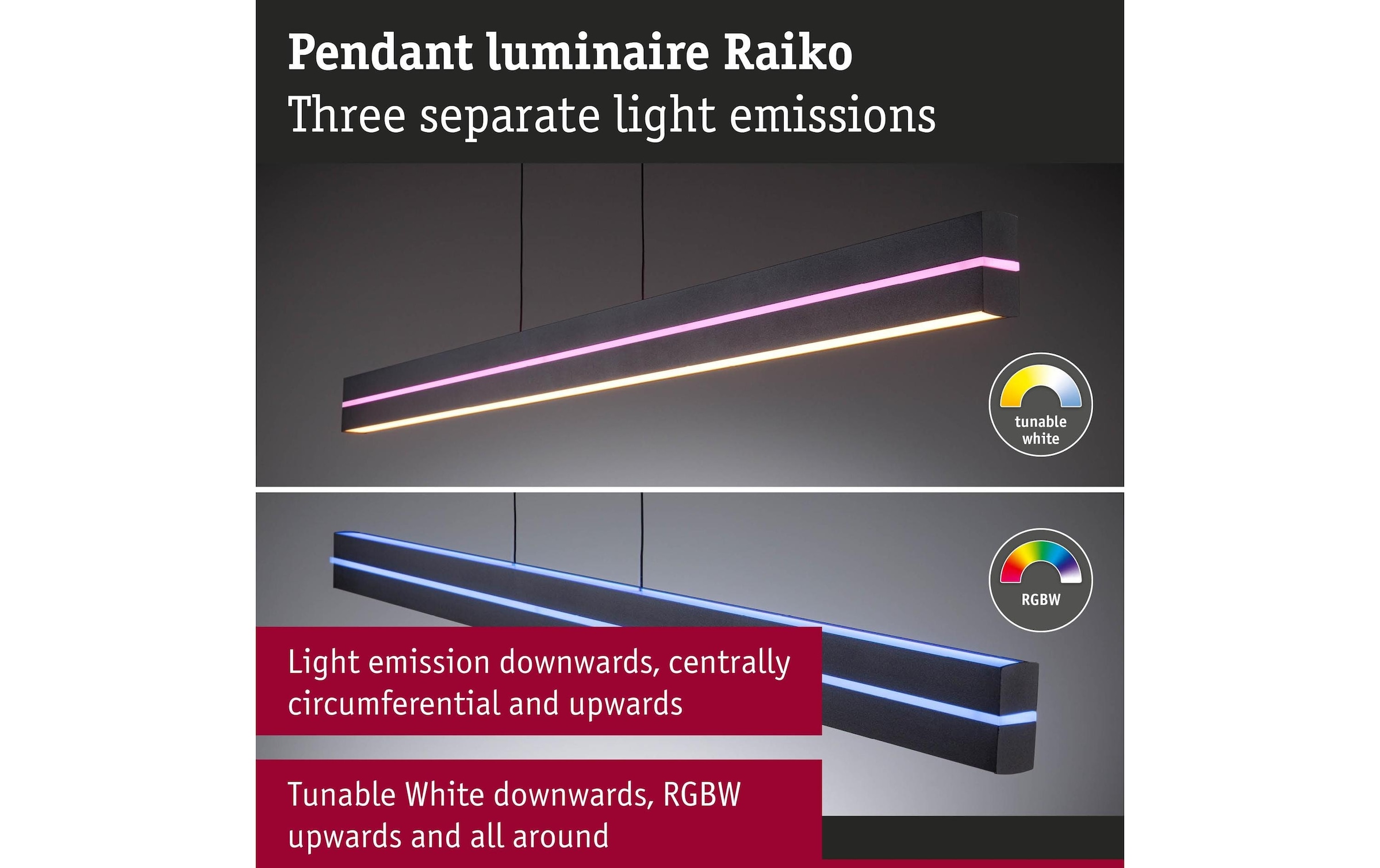 Paulmann Pendelleuchte »LED Pendelleuchte Raiko« LED-Modul RGB | warmweiss - kaltweiss