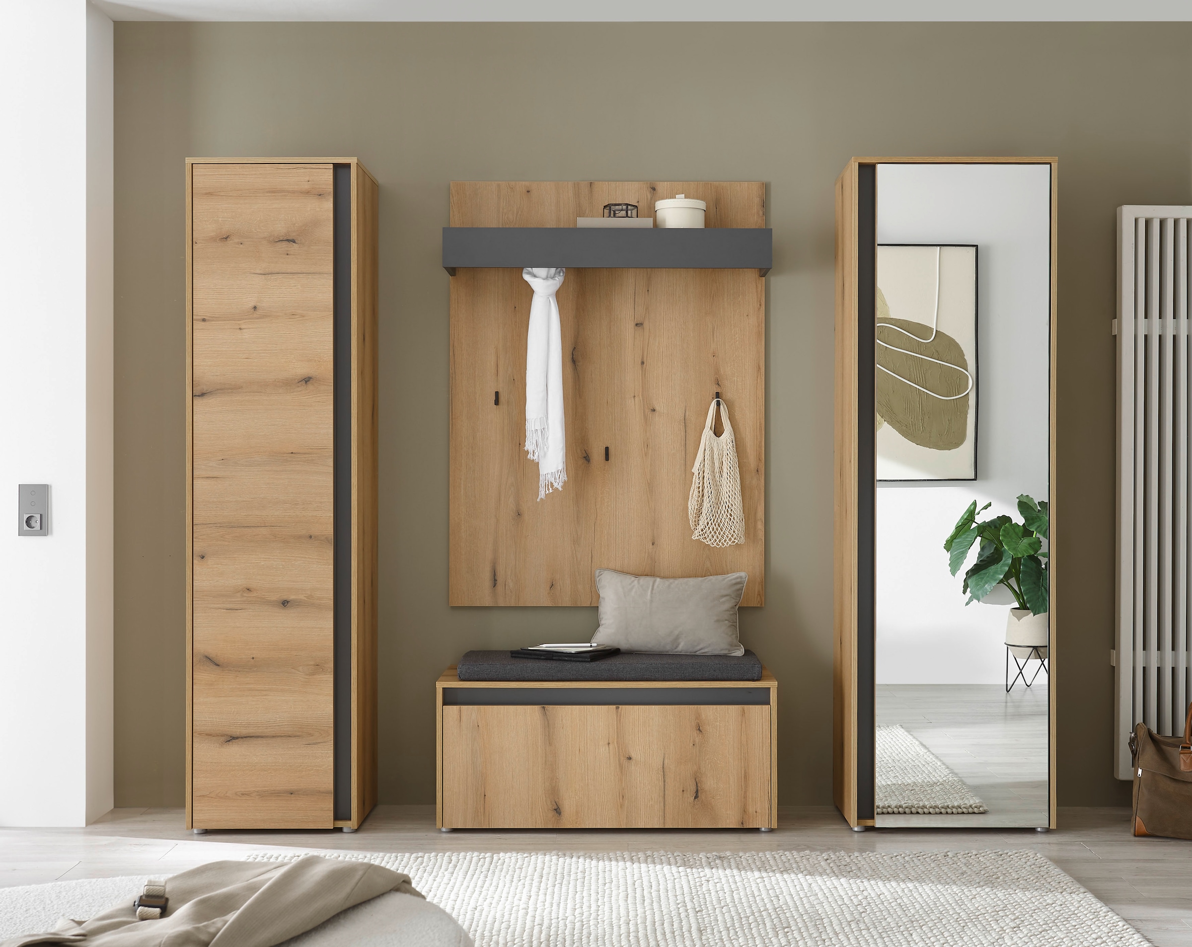 Image of Home affaire Garderoben-Set "GIRON/CiTY, moderne Garderobe, Komplettset mit viel Stauraum" Komplett-Set, 4 Stk. tlg.
