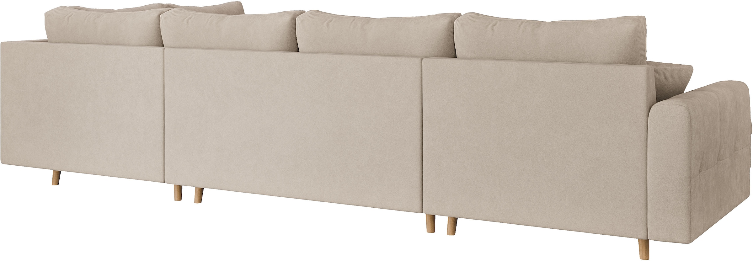 Home affaire Wohnlandschaft »CHARRE U-Form mit Ottomane, Masse B/T/H: 310/161/81 cm«, feine Steppung, lose Rücken- und Zierkissen, auch in Cord und Bouclé