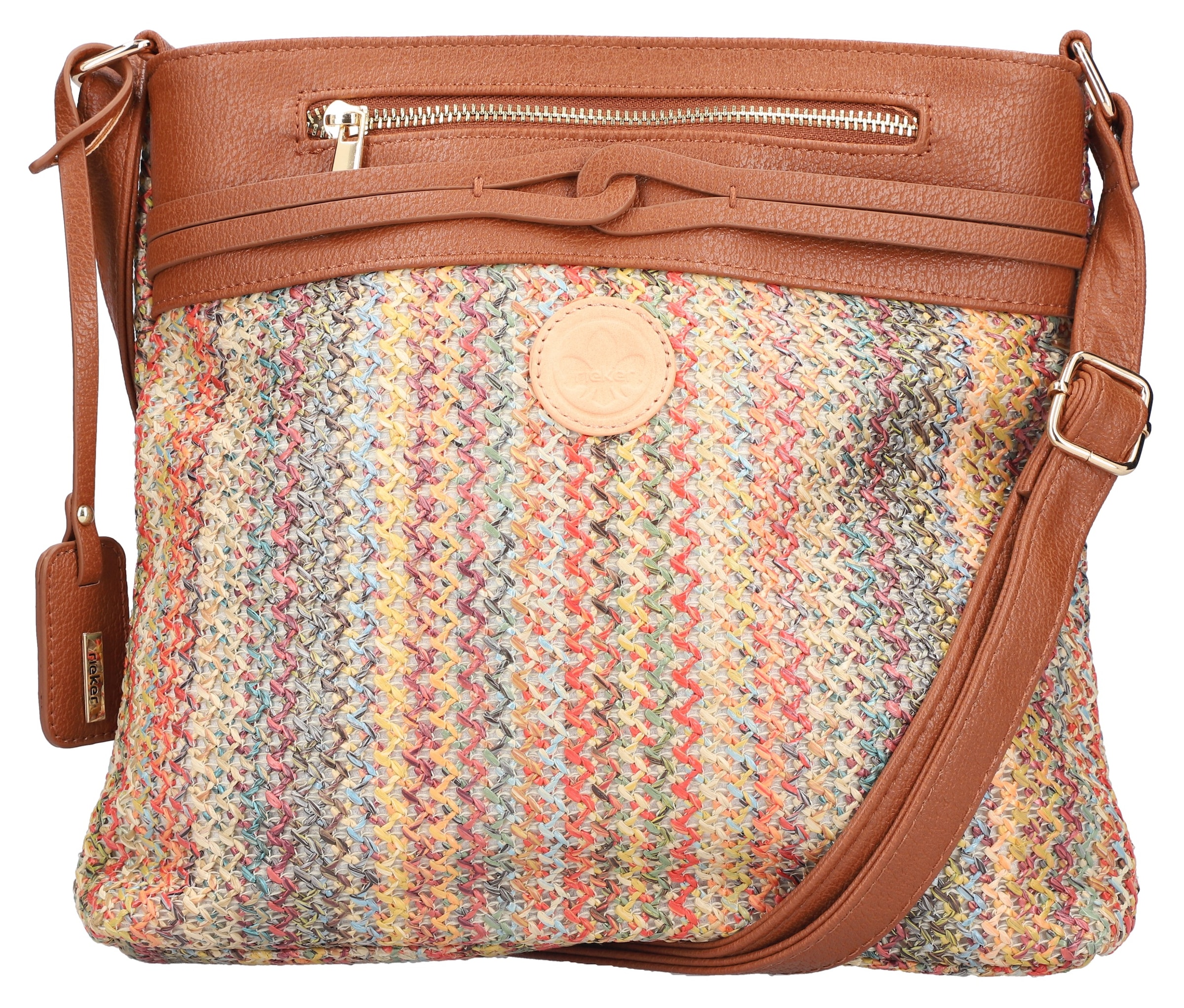 Image of Rieker Umhängetasche, Schultertasche, Damen-Tasche mit abnehmbarem Logo-Anhänger
