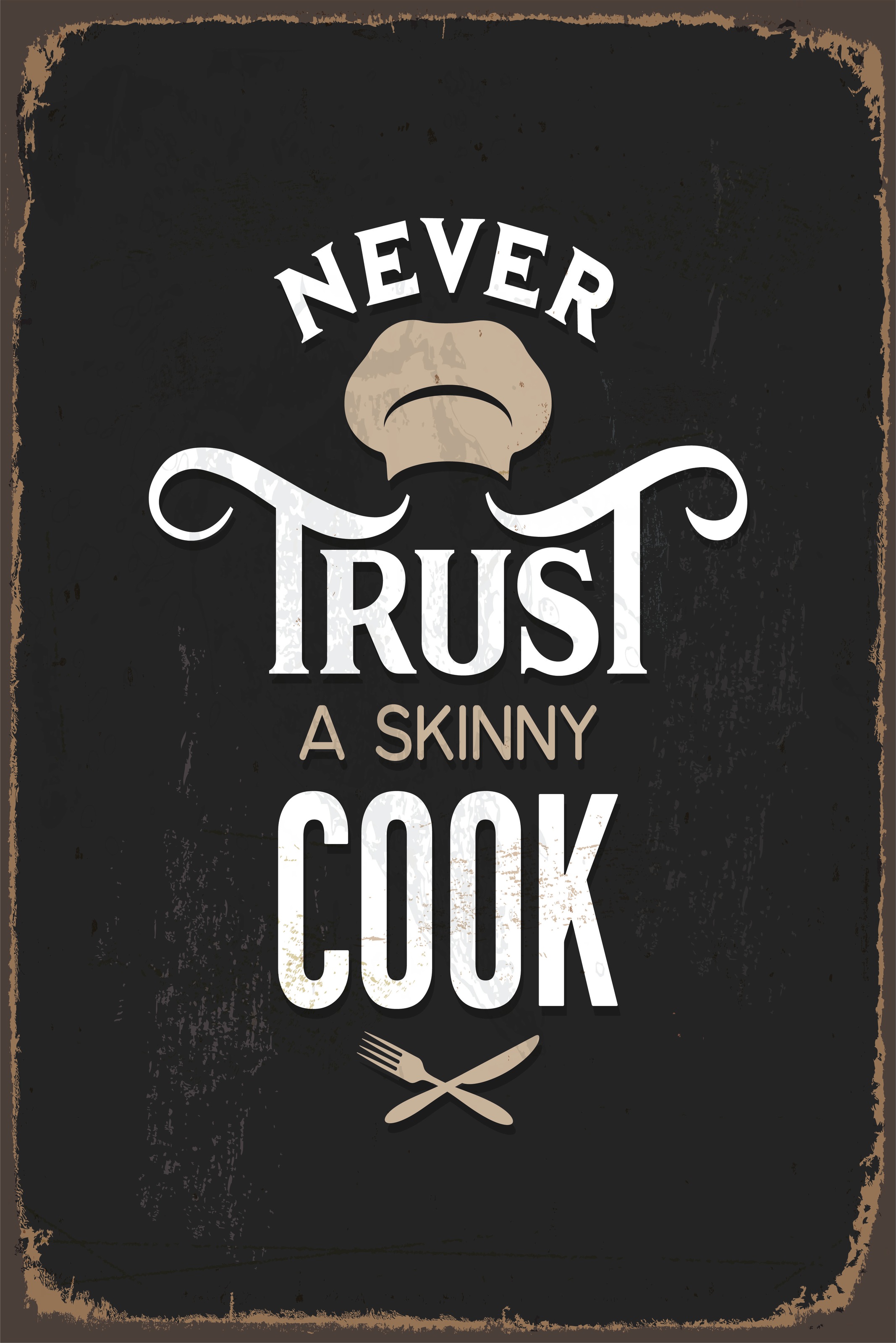 Image of queence Metallbild "Skinny Cook" Schriftzüge 1 Stk. tlg.