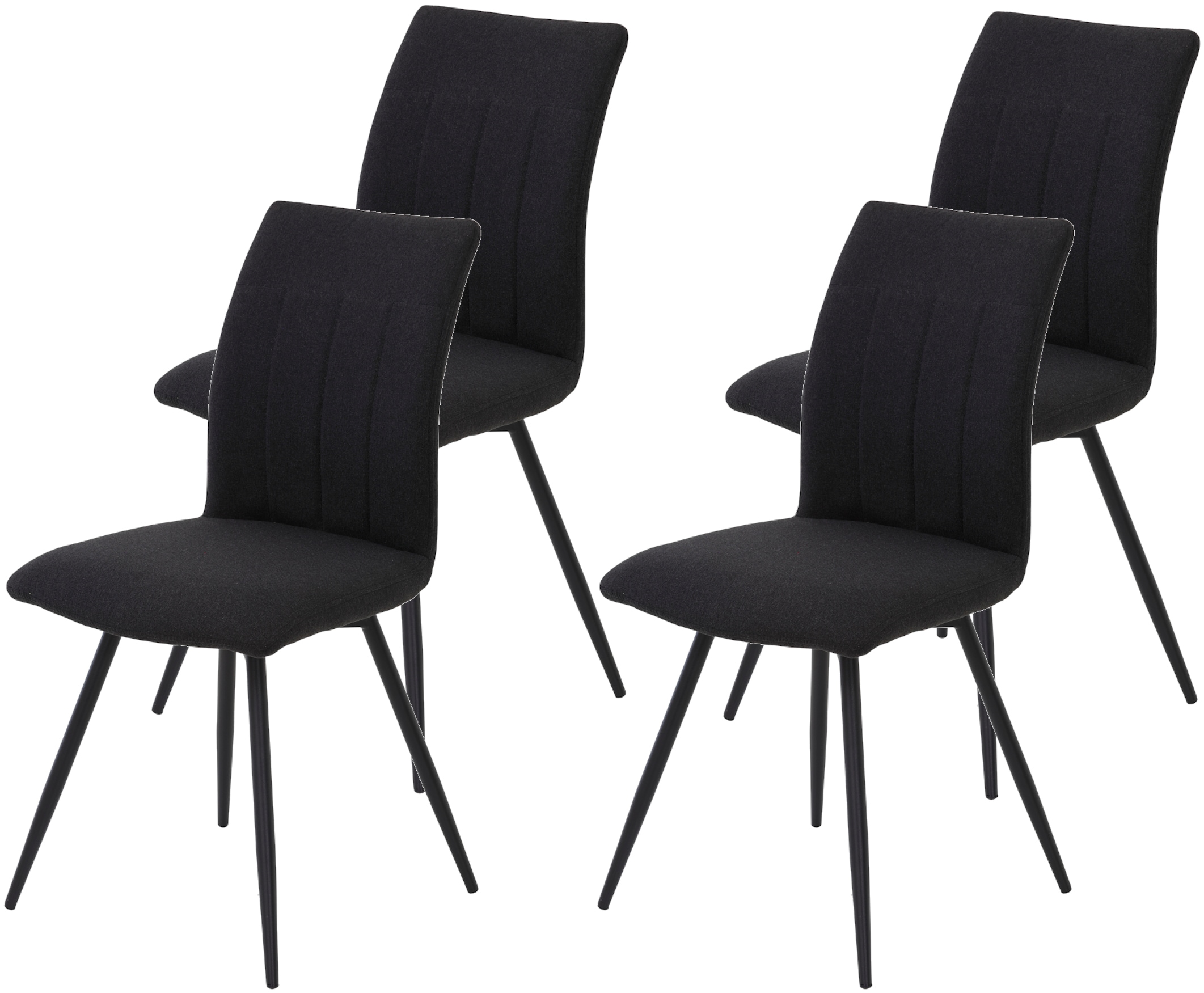 Image of HELA Drehstuhl "Vierfussstuhl RIO" (Set) 4 Stk.Esszimmerstuhl, 360 drehbar, gepolstert, Webstoff, 120kg belastbar
