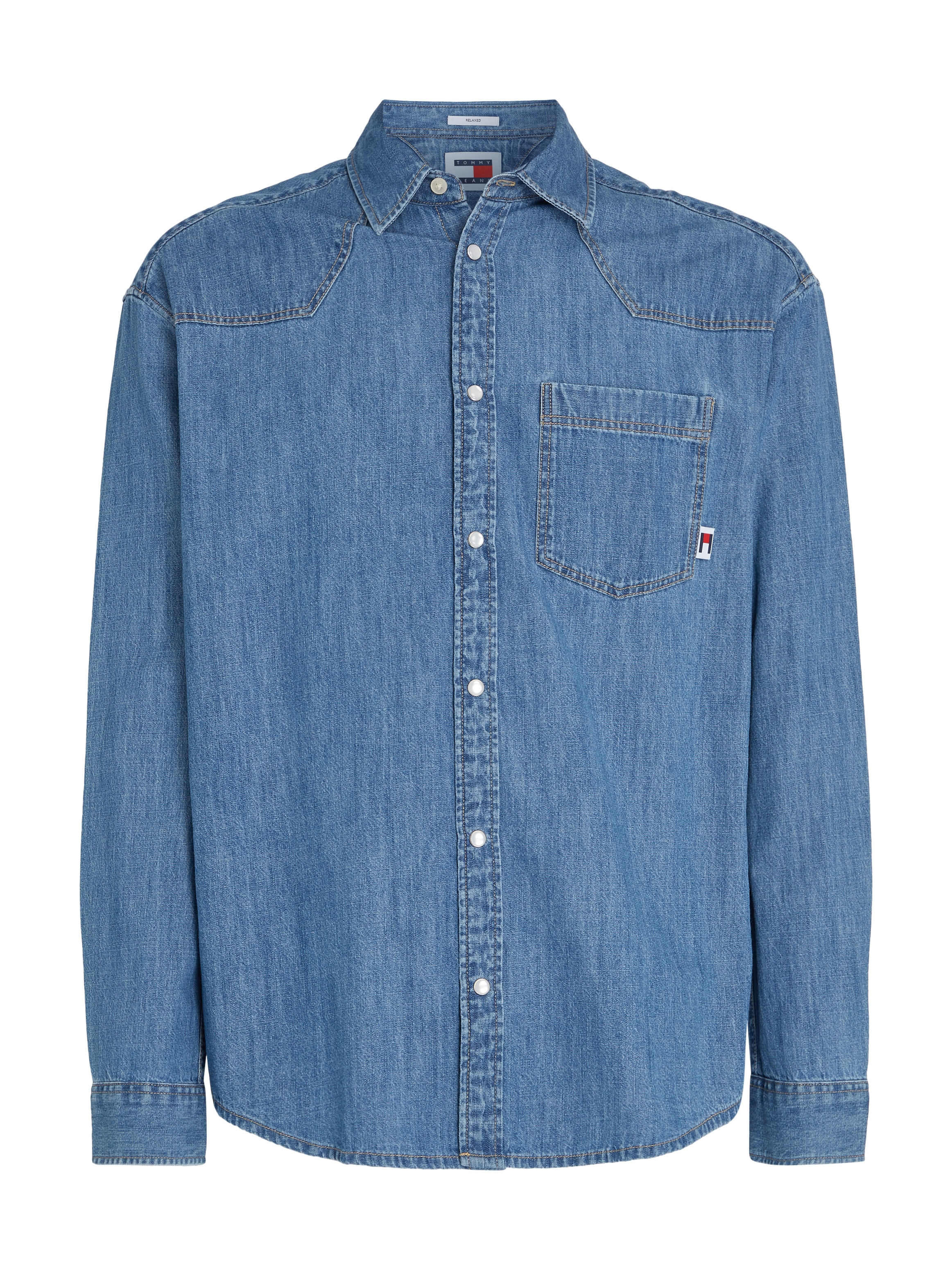 Tommy Jeans Jeanshemd »TJM RLX WESTERN DENIM SHIRT«, mit Brusttasche