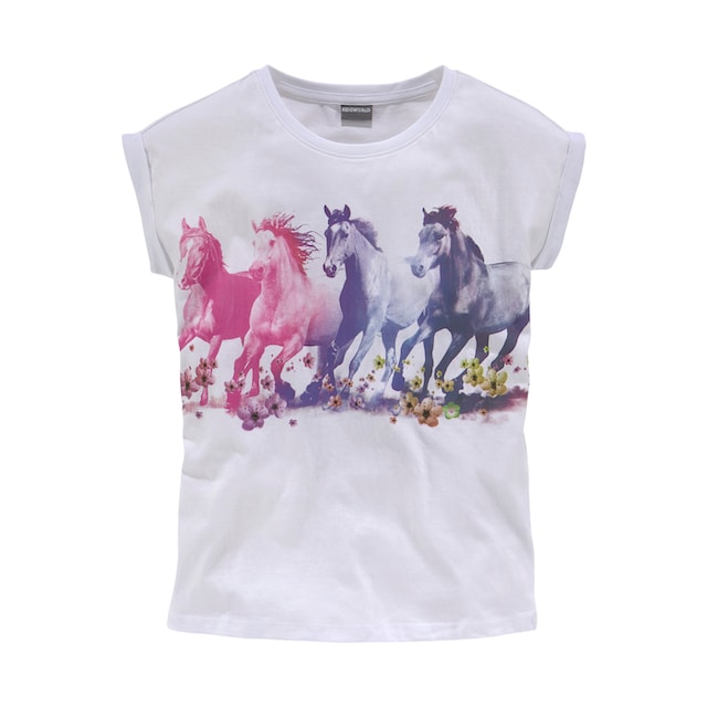 Modische KIDSWORLD T-Shirt »Pferde«, in weiter legerer Form ohne  Mindestbestellwert bestellen