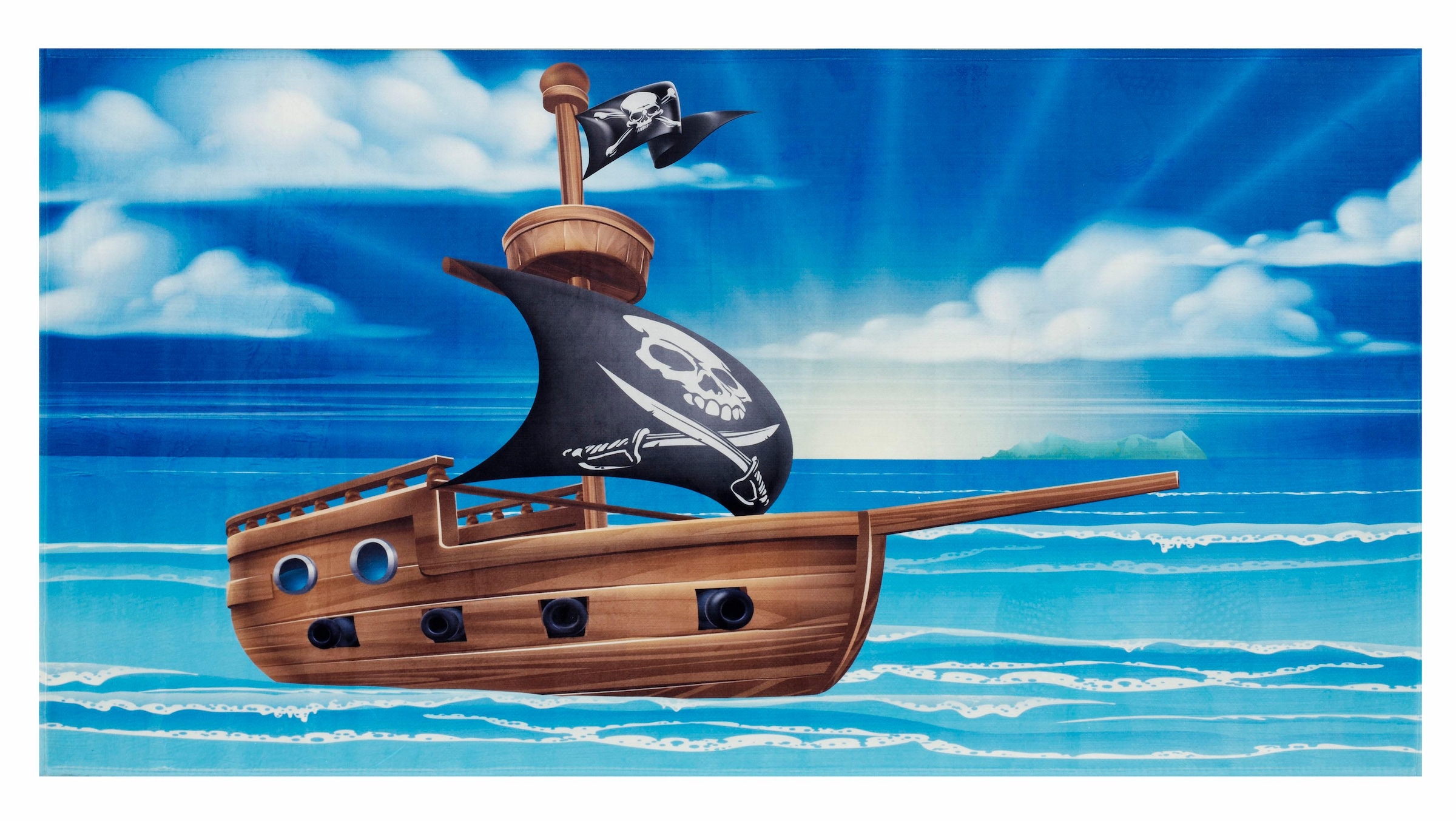 Böing Carpet Kinderteppich »Lovely Kids 406«, rechteckig, Motiv Piratenschiff, Kinderzimmer