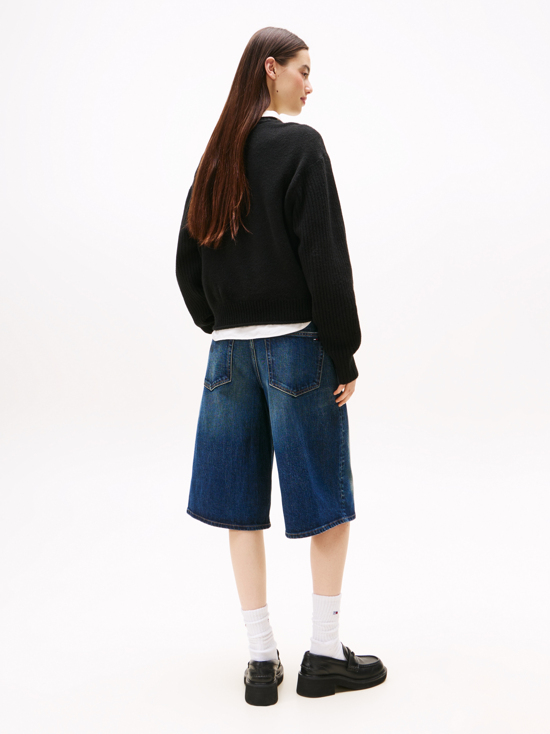 Tommy Jeans Pull en tricot »TJW MELANGE FLAG SWEATER RIB EXT« in gerippter Struktur