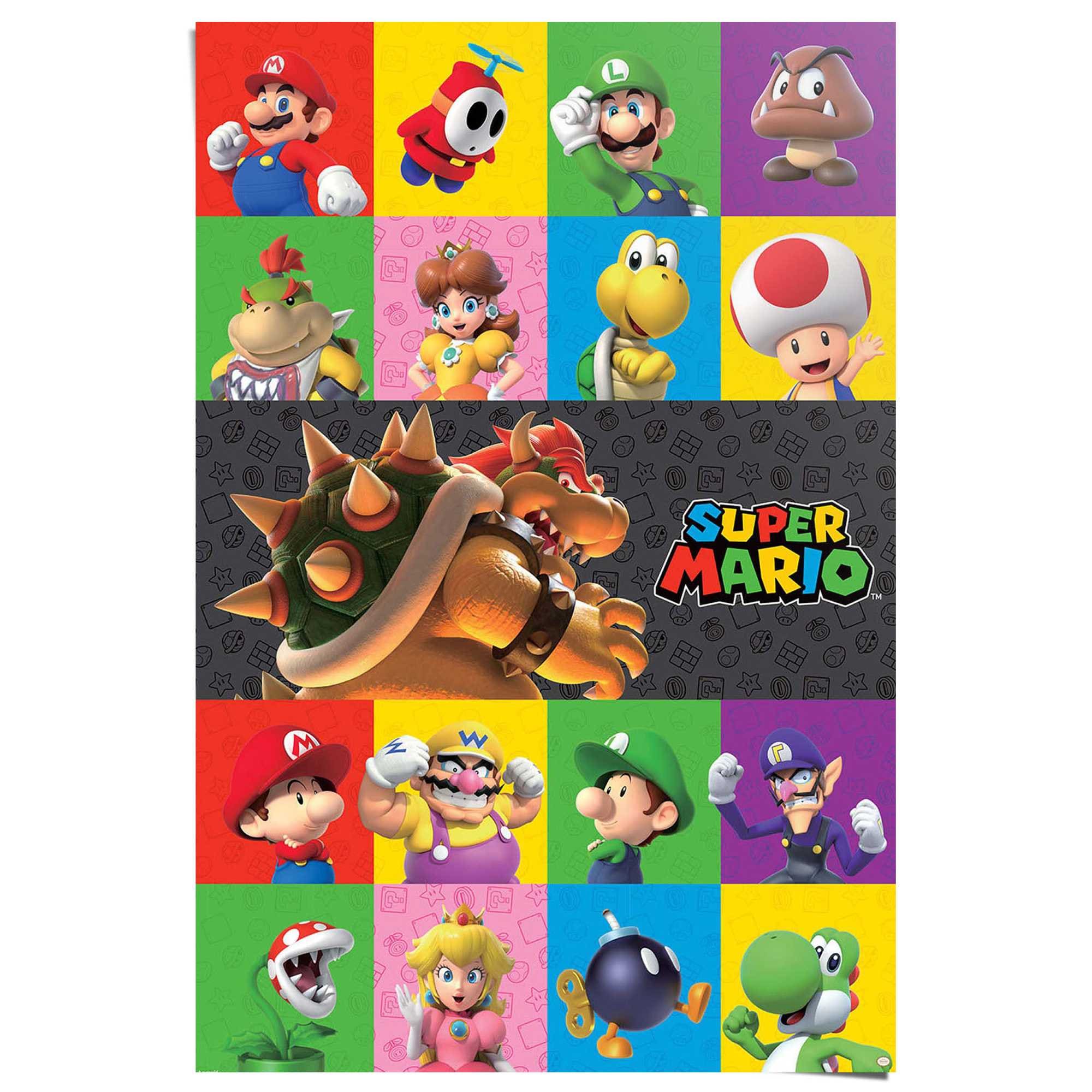 Image of Reinders Poster "Super Mario - characters" Kinderzimmer - Mehrfarbig - 150 gr. Papier - Games - 61x91,5 cm