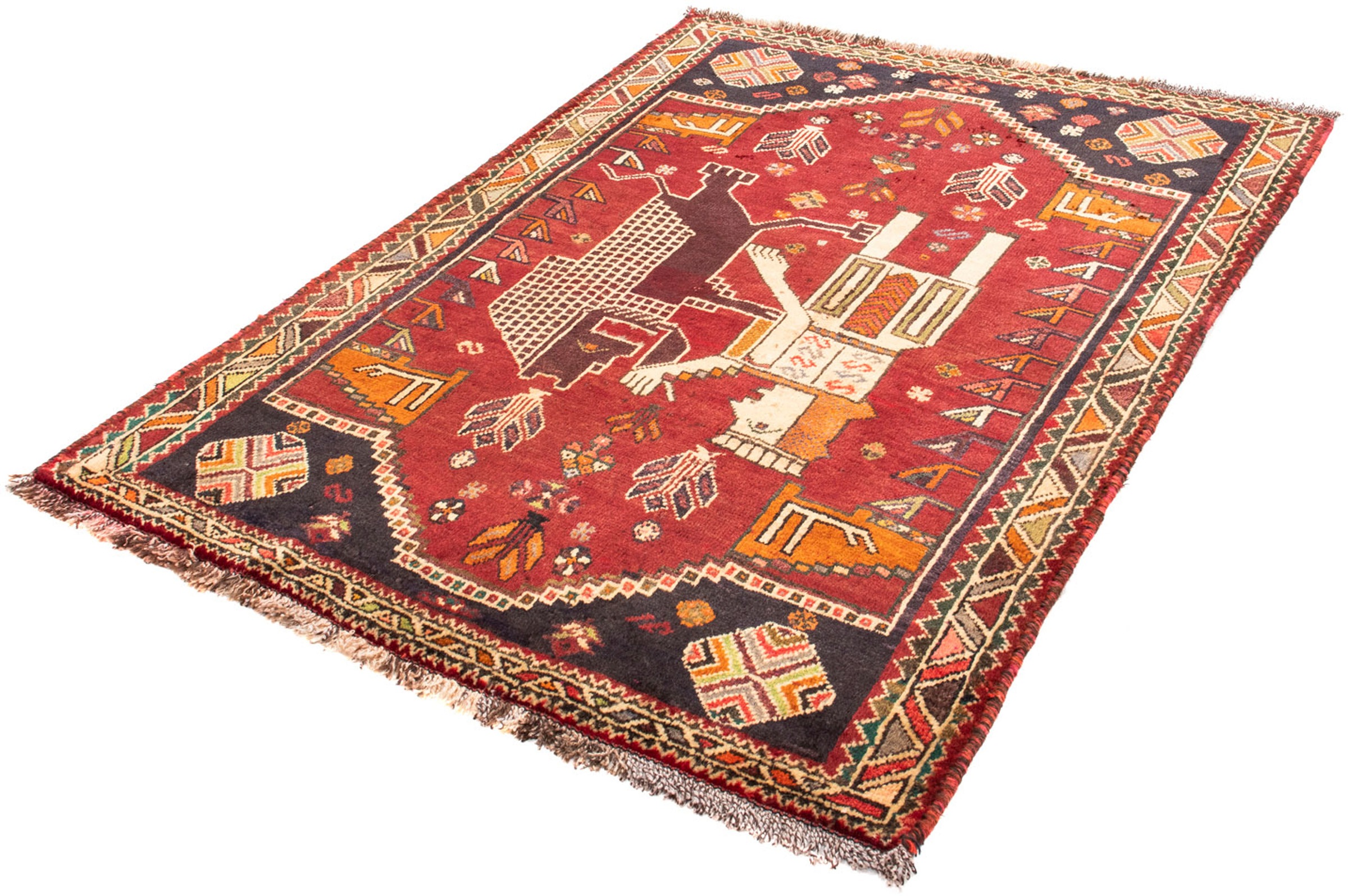 Image of morgenland Orientteppich »Perser - Nomadic - 167 x 120 cm - dunkelrot«, rechteckig, 10 mm Höhe, Wohnzimmer, Handgeknüpft, Einzelstück mit Zertifikat bei Ackermann Versand Schweiz