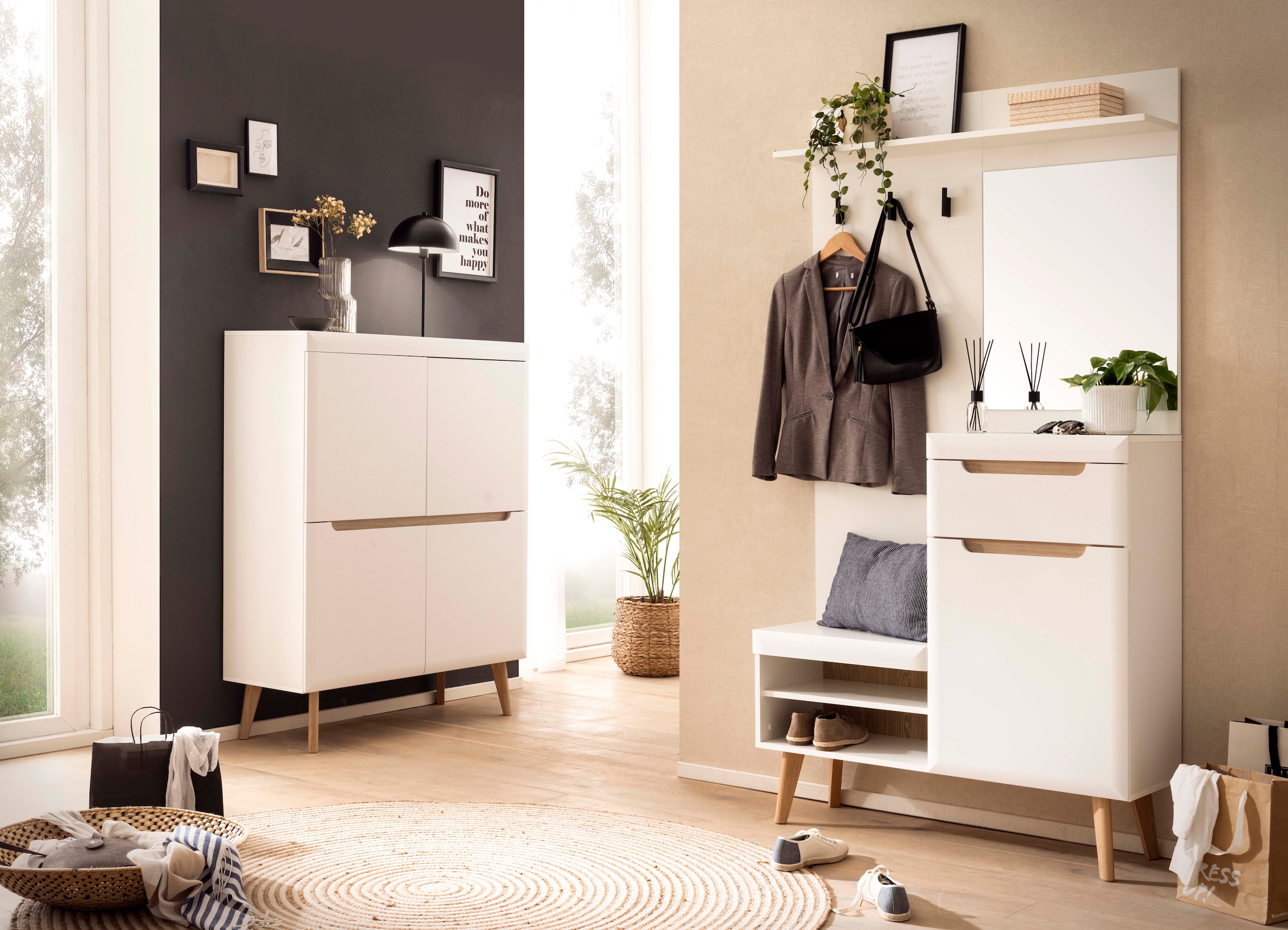 Image of Home affaire Garderoben-Set "Torge, Garderobe mit Stauraum, Garderobenschrank im Scandic Design" Set, 2 Stk. tlg.
