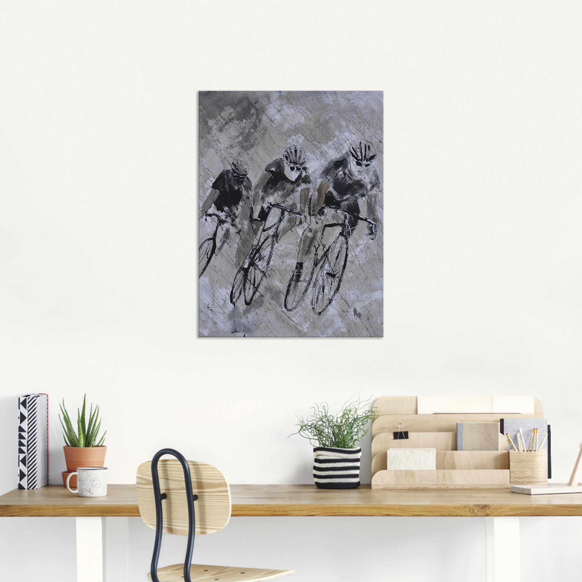 Artland Wandbild »Fahrrad fahren im Regen«, Fahrräder, (1 St.), als Alubild, Outdoorbild, Leinwandbild, Poster in verschied. Grössen