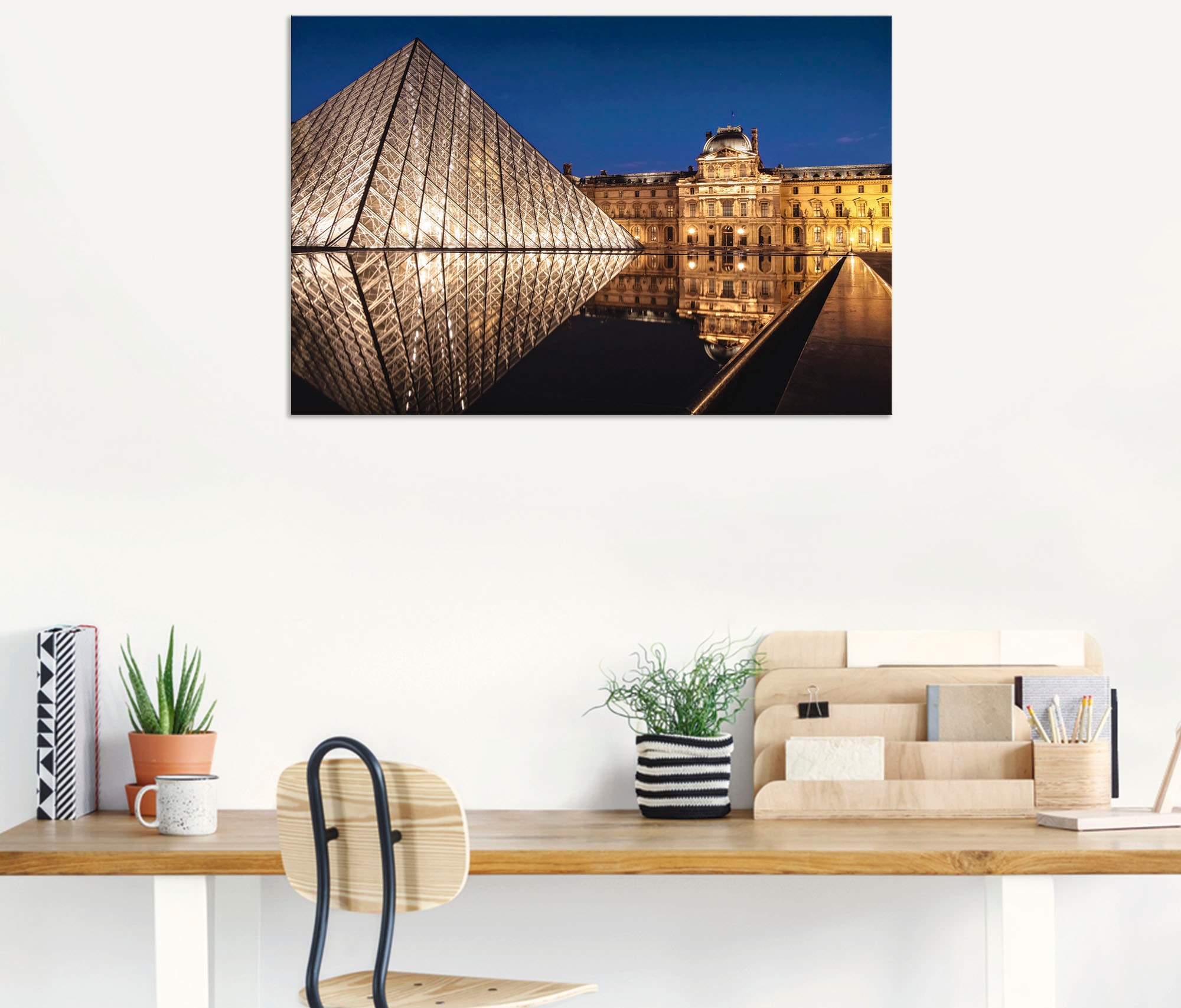 Artland Alu-Dibond-Druck »Glaspyramide Musée du Louvre, Paris«, Gebäude, (1 St.), für Innen- und Aussenbereich geeignet, Outdoorbild