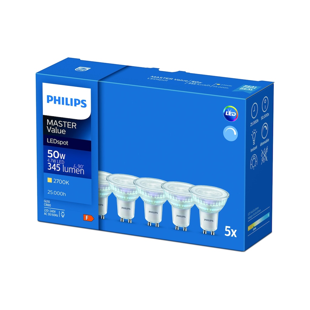 Philips LED-Leuchtmittel »Lampe MASTER L«, GU10, Warmweiss