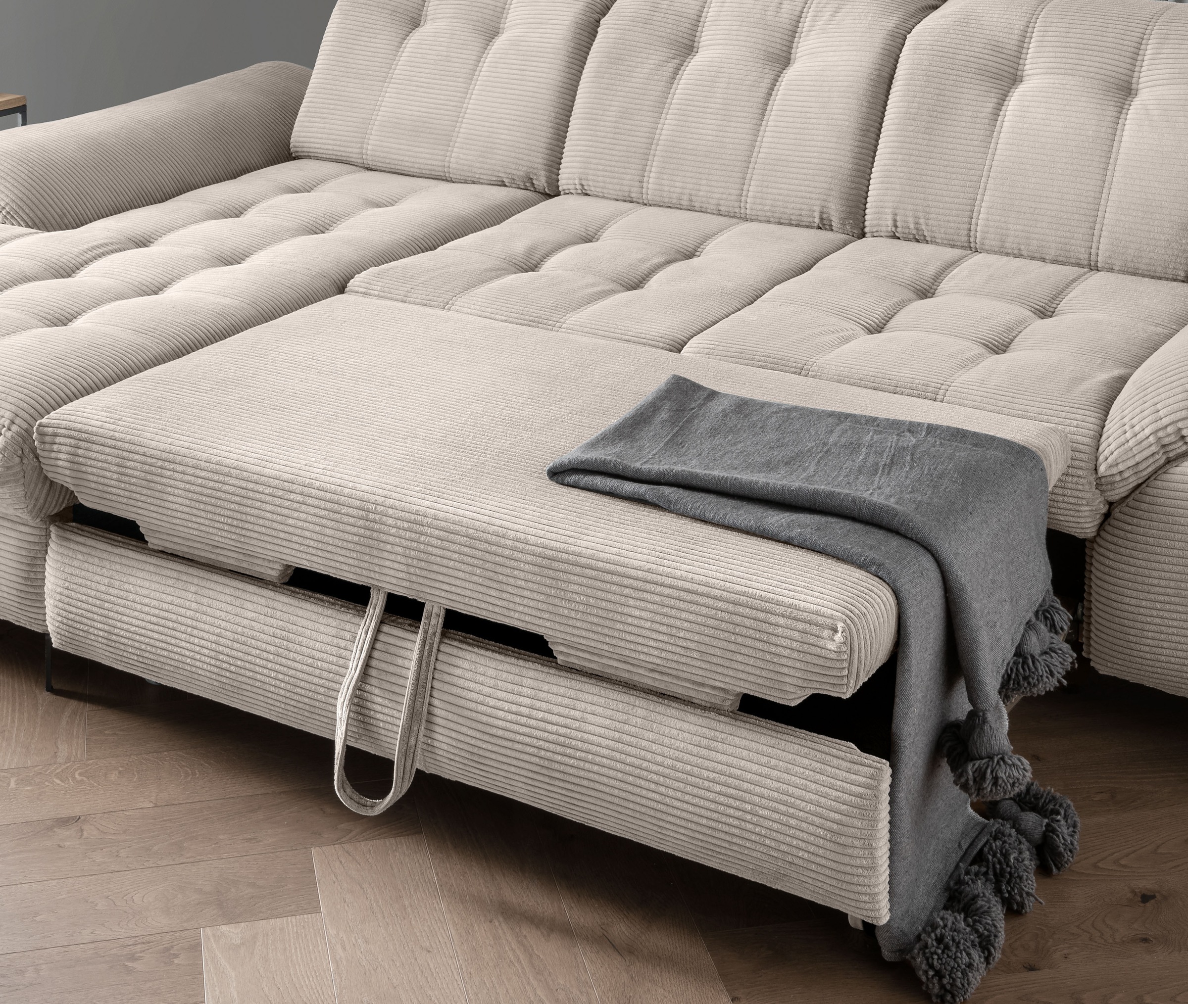 Home affaire Canapé d'angle »Lazio modern und bequem, schmale Armlehnen, tolle Detailverarbeitung« zwei verschiedene Fussfarben wählbar
