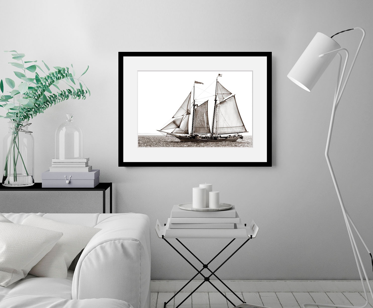 Image of queence Bild "Jan" Meer Meer Bilder Schiffe Seebilder Seelandschaft Sport historische Ereignisse 1 Stk. tlg. HD Premium Poster-Druck inkl. Holzrahmen