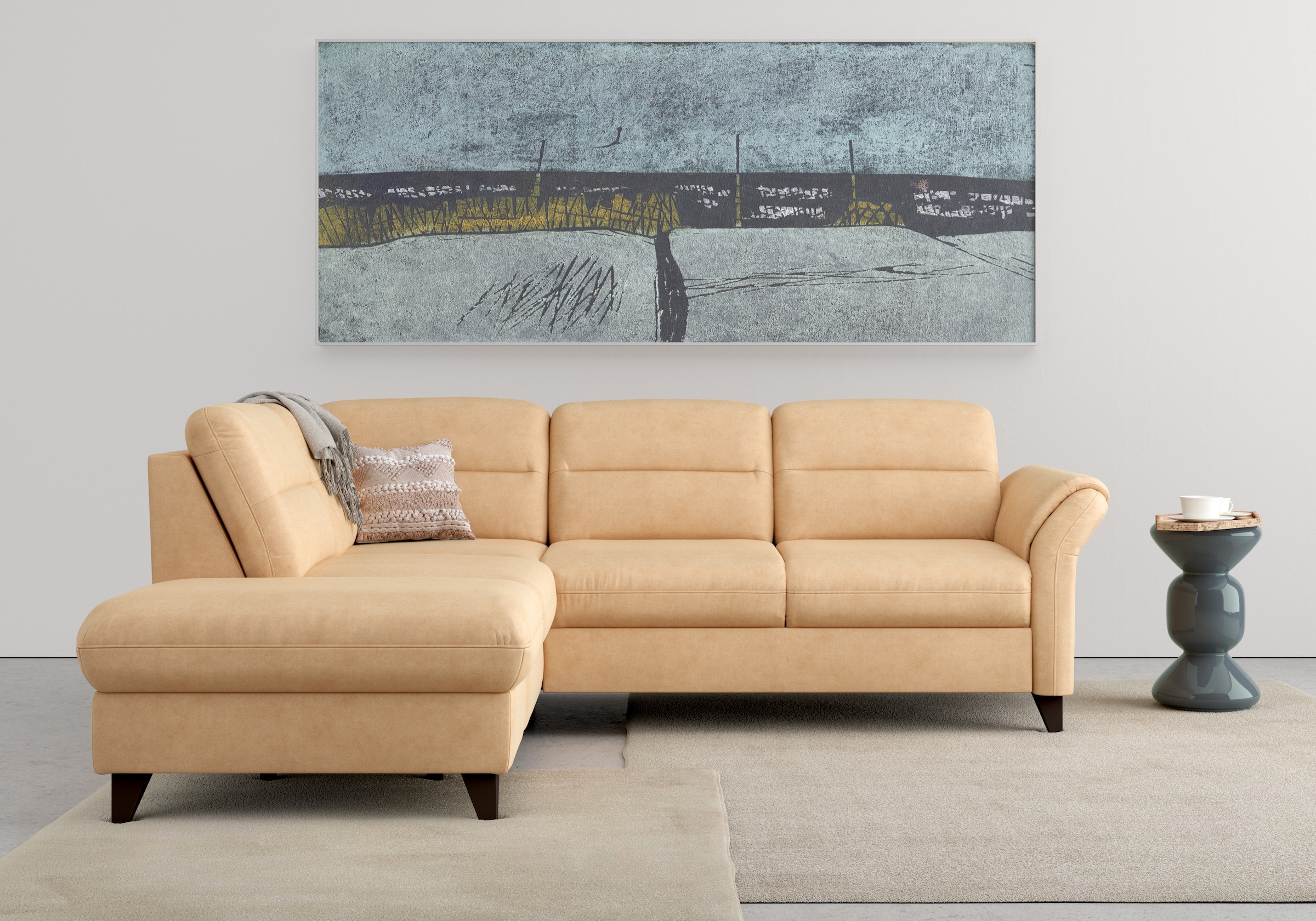 sit&more Canapé d'angle »Mellum L-Form« Federkern, wahlweise mit Bettfunktion, Stauraum und Armteilfunktion