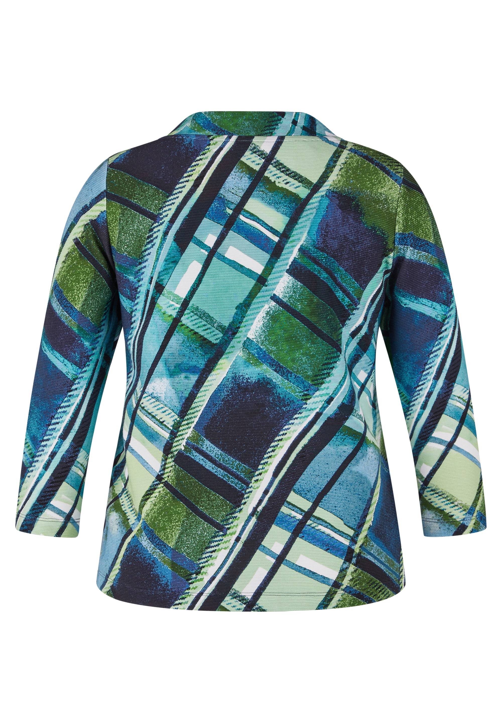 Rabe 3/4-Arm-Shirt mit grafischem Muster und Stehkragen