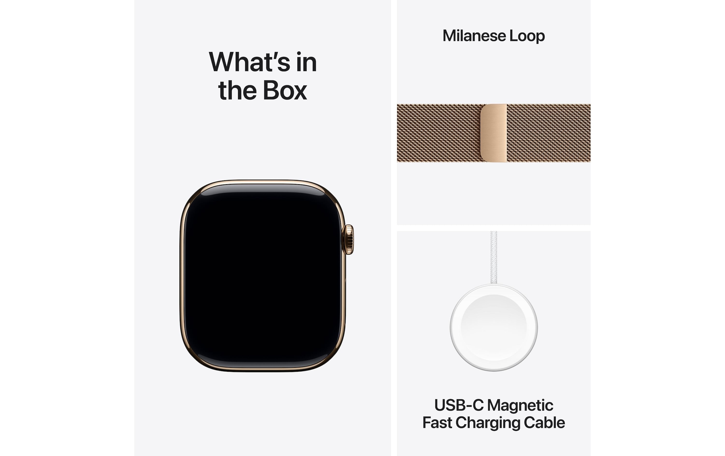 Apple Watch Series 10 Titan, 46 mm, GPS + Cellular, Milanese Loop S/M, Goldfarben
