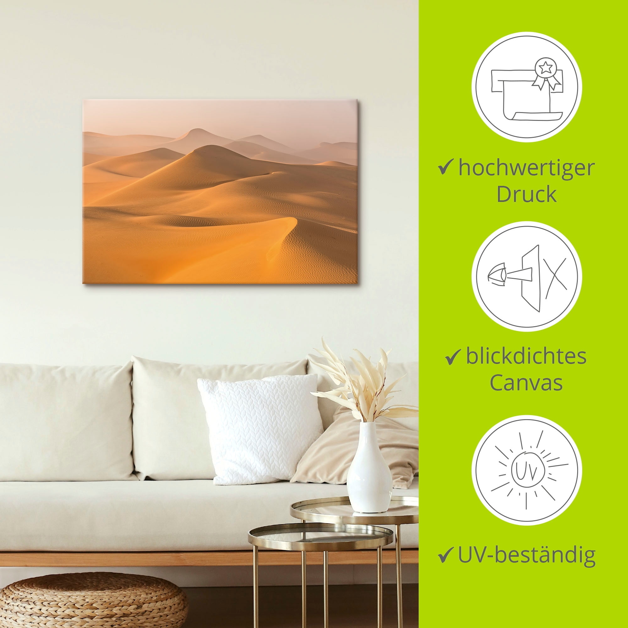 Artland Wandbild »Nebel in der Rub al Khali Wüste«, Wüstenbilder, (1 St.), als Alubild, Outdoorbild, Leinwandbild in verschied. Grössen