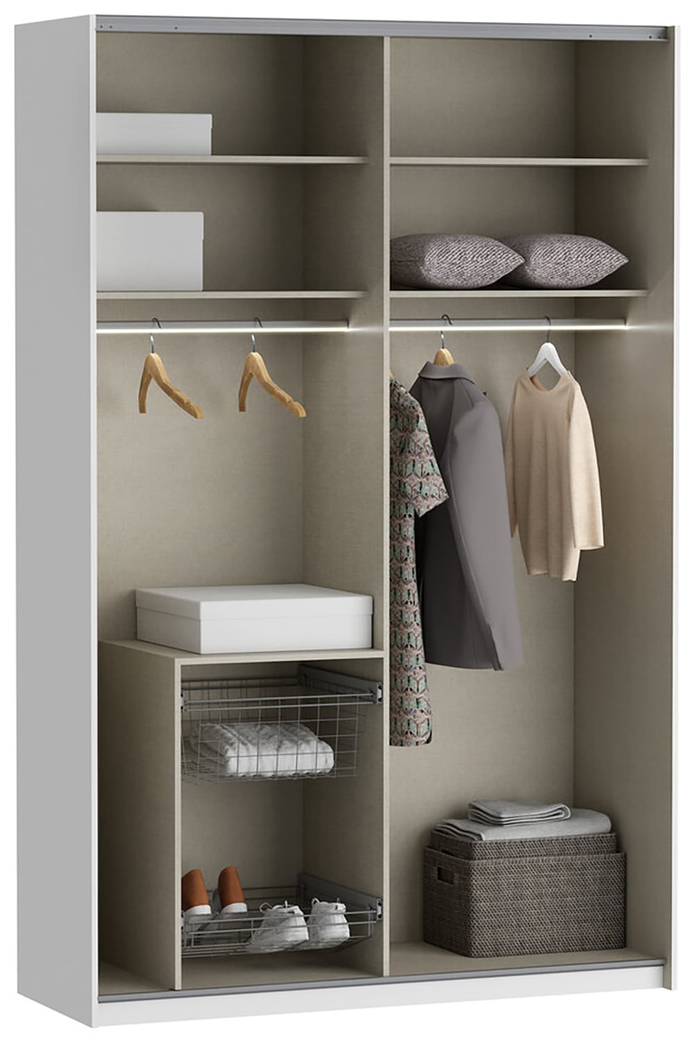 FORTE Schwebetürenschrank »Fittio. Made in Europe, 2 Schiebetüren, modernes Design« Höhe 2,35 mtr, stehende Montage, Spiegel
