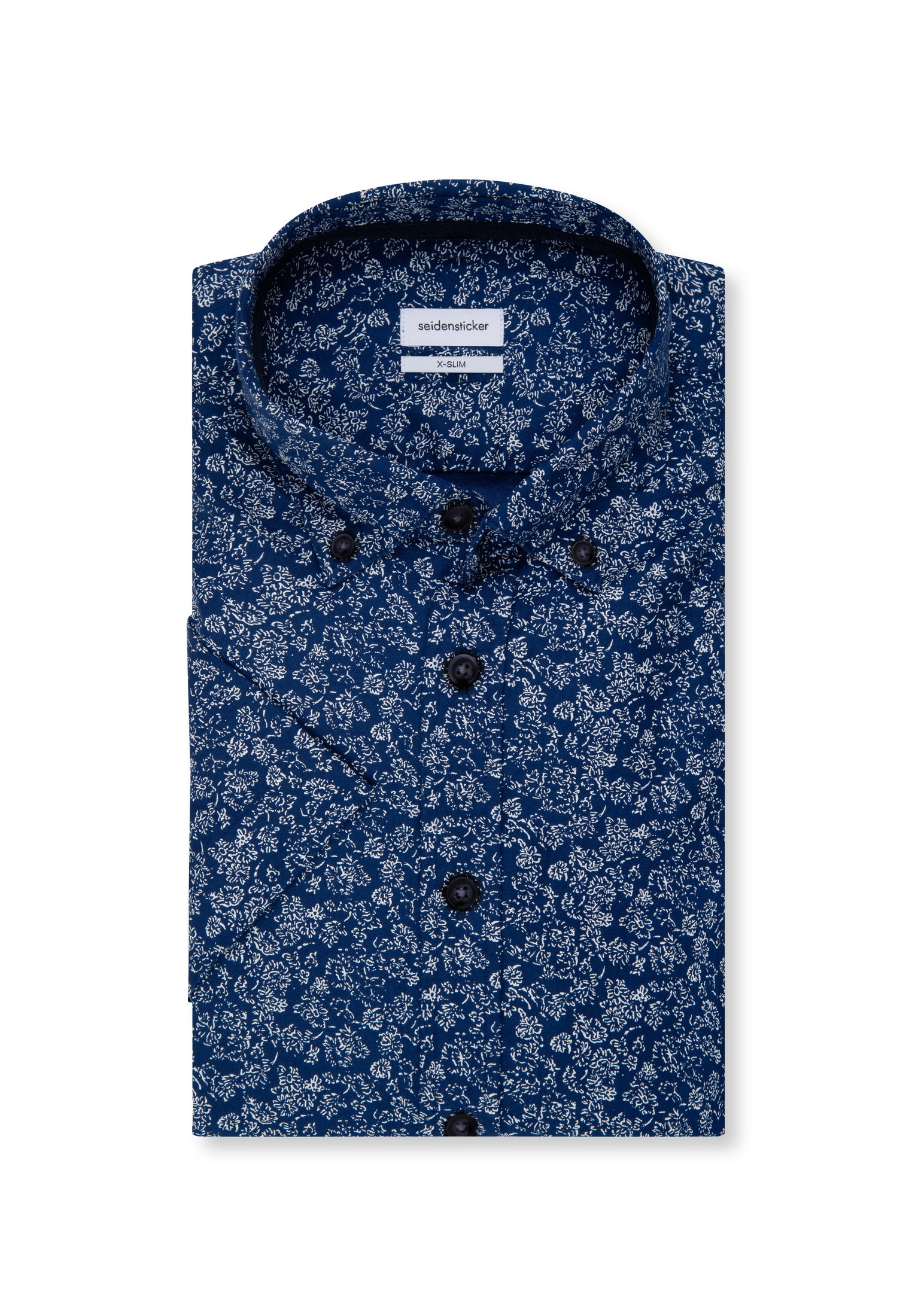 seidensticker Businesshemd »Schwarze Rose« Regular Kurzarm Button-Down-Kragen Druck