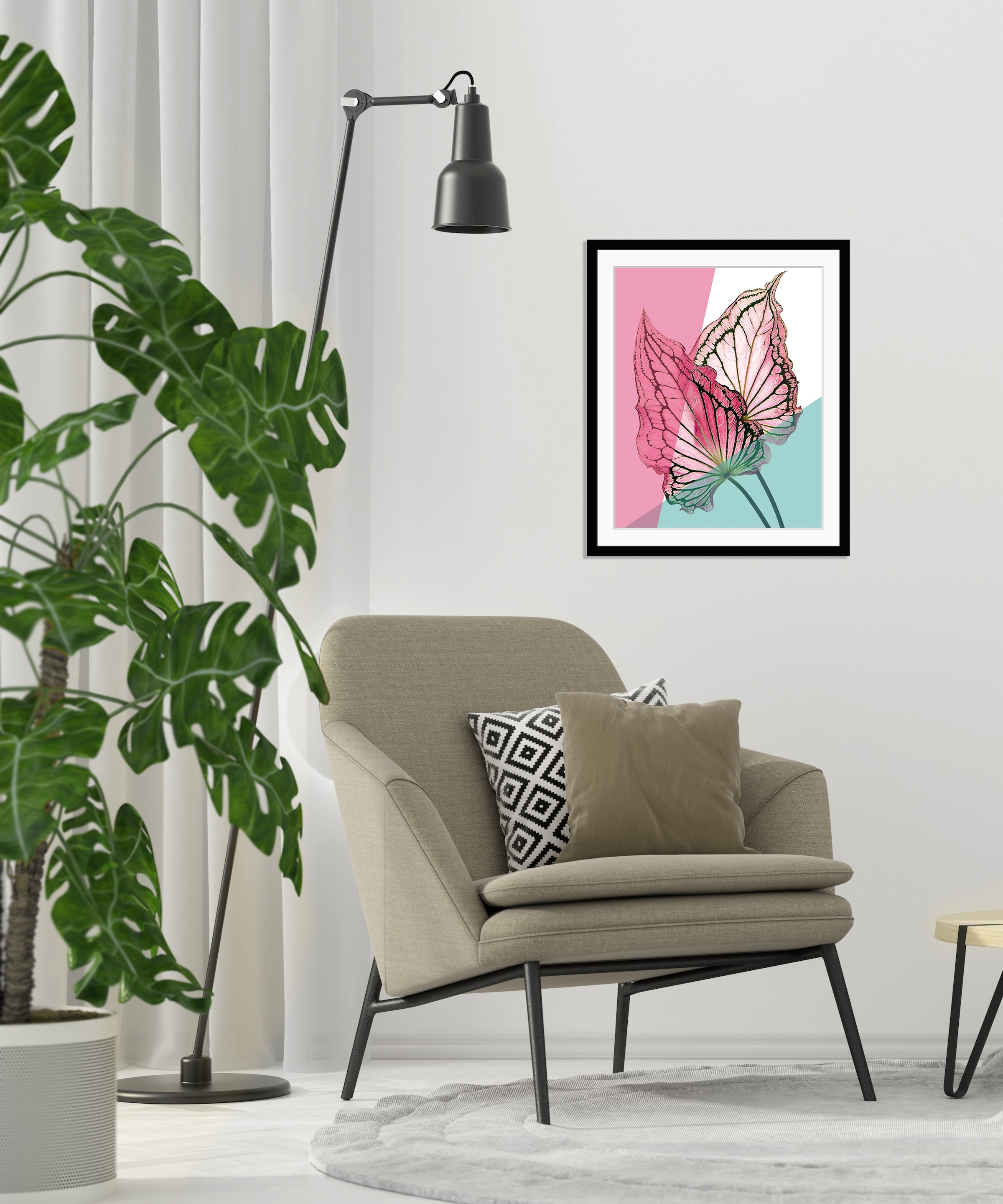 queence Bild »Robert« Blumen | Blätter | Pflanzen | Pflanzenbilder HD Premium Poster-Druck inkl. Holzrahmen