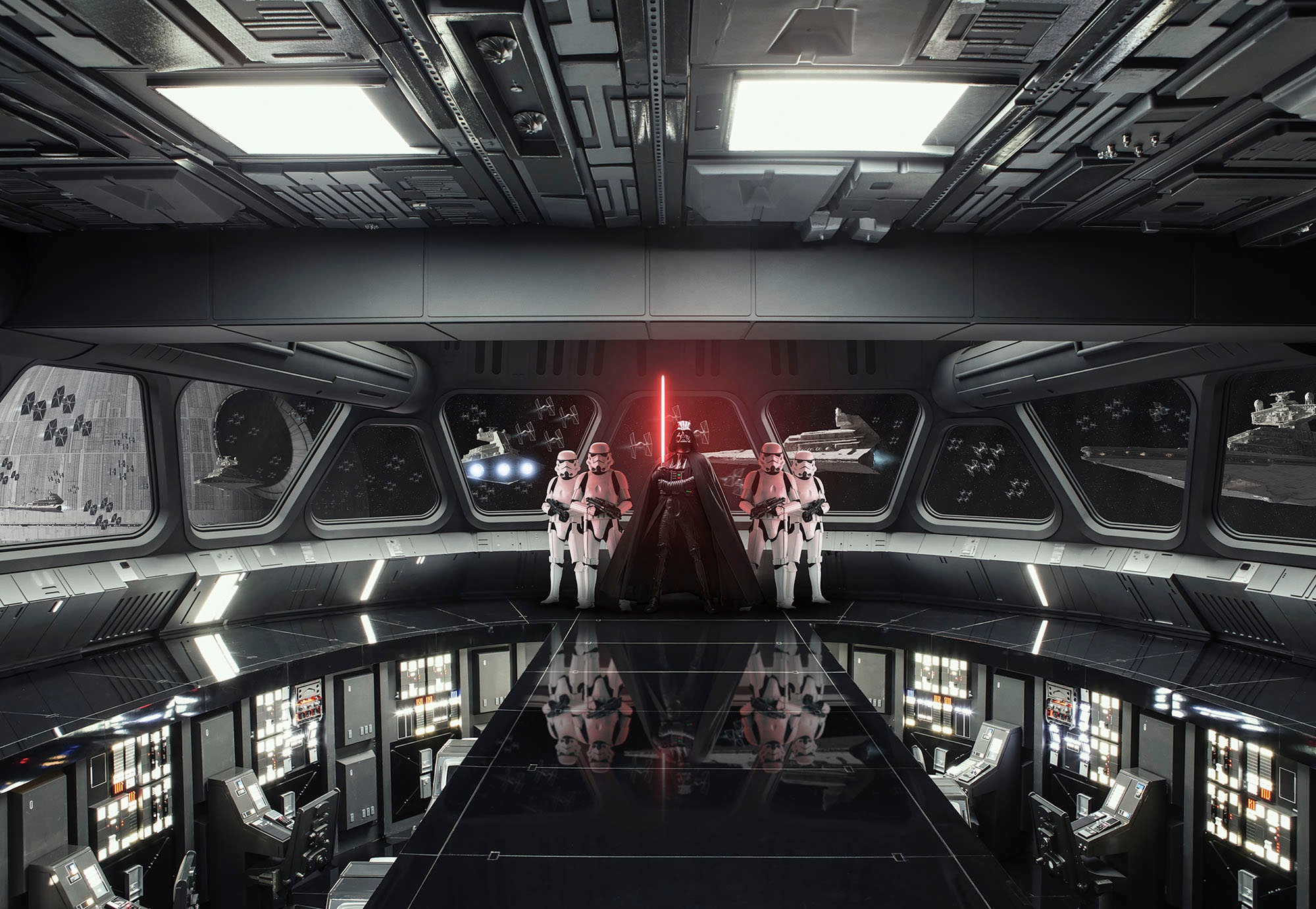 Image of Komar Fototapete »STAR WARS Destroyer Deck«, Motiv, Deutsches Qualitätsvlies (155 g/m²). Formstabil, strapazierfähig, geruchsfrei, glatt und umweltfreundlich. FSC®-zertifiziertes Produkt. Bahnbreite 50 cm. bei Ackermann Versand Schweiz