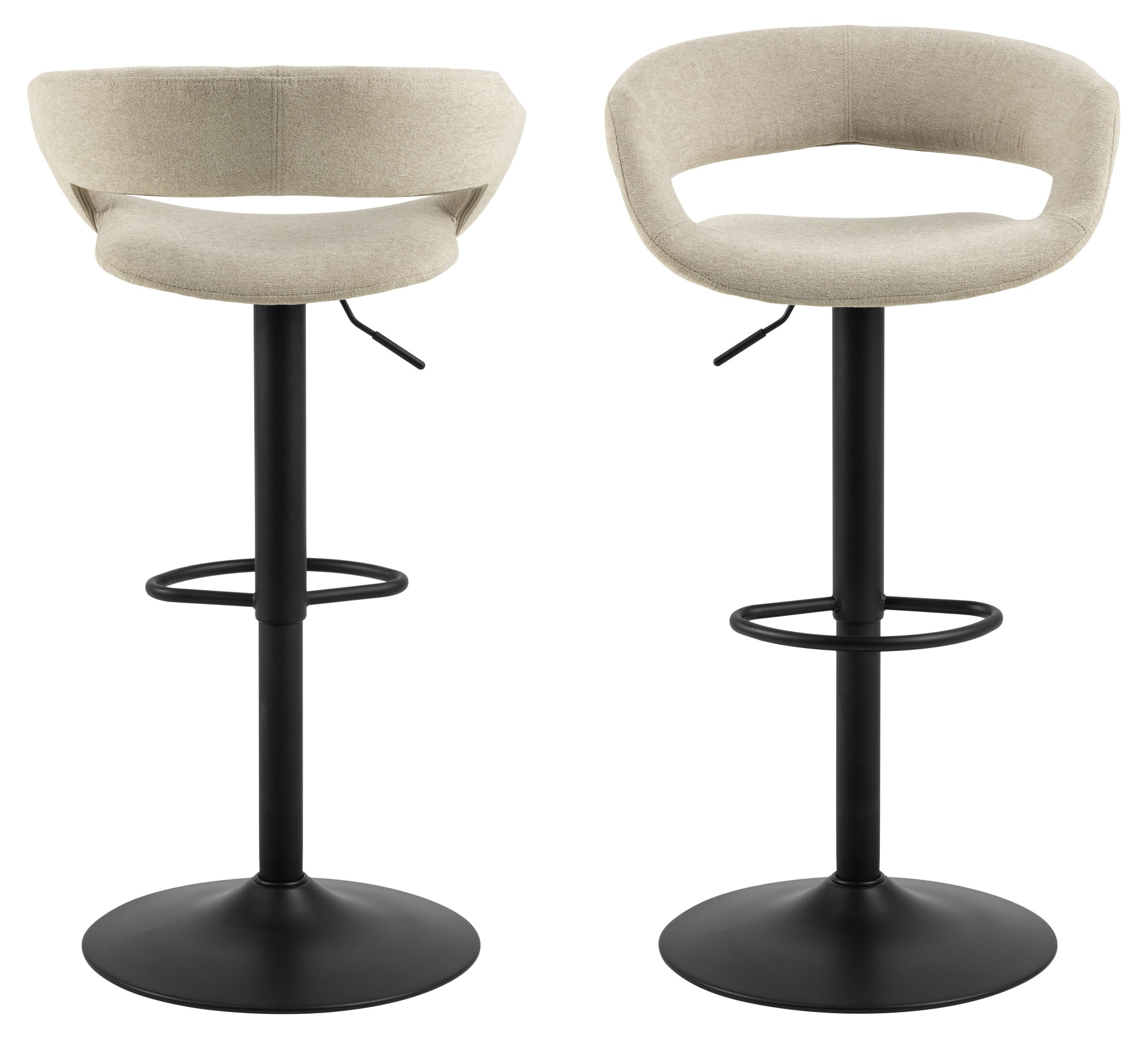 ACTONA GROUP Tabouret de bar »Grace« Ensemble, 2 pièces, 2 cuis tlg. Tabouret de bar, Apia sable, piètement trompette, avec fonction pivotante, 2 pcs
