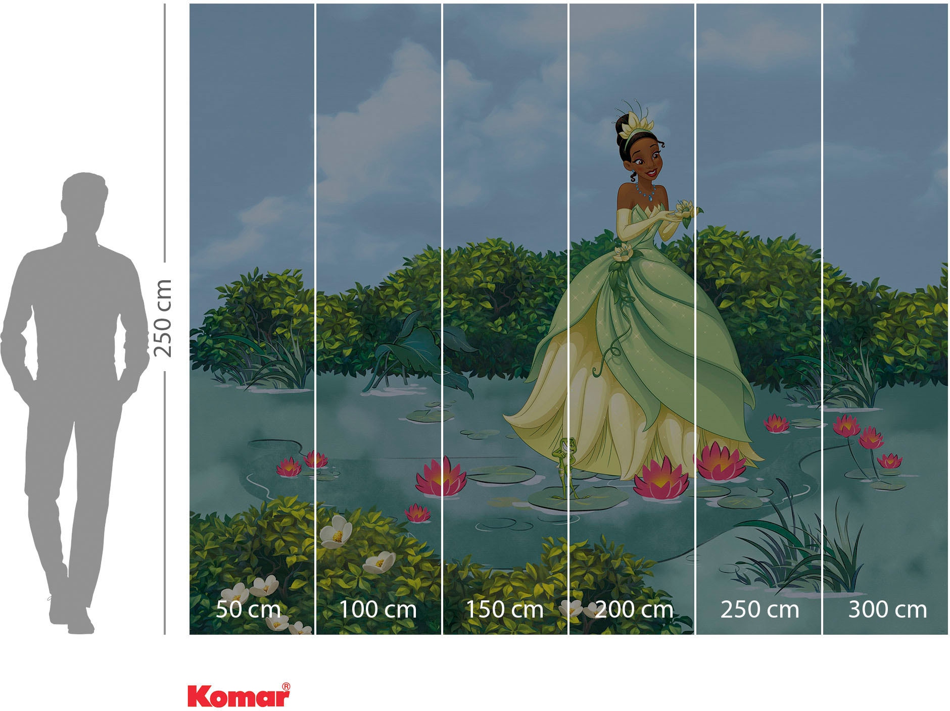 Komar Fototapete »Digitaldruck Vlies - Tiana Lucky Pond - Grösse 300 x 250 cm«, bedruckt, Kinderzimmer