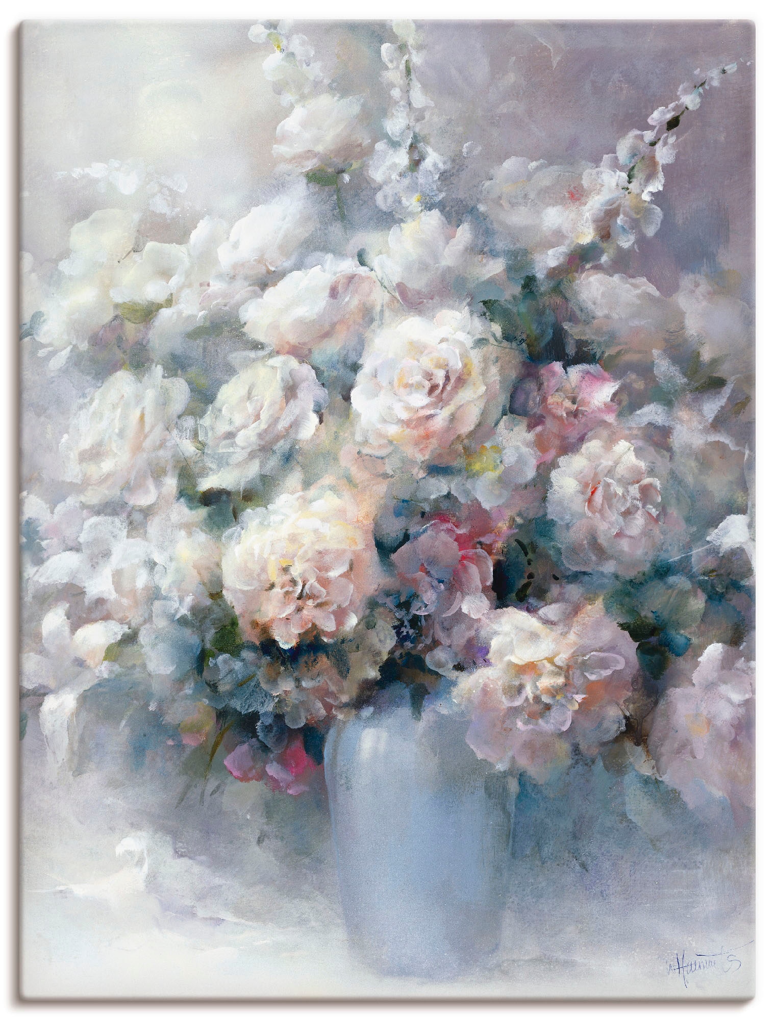 Image of Artland Wandbild "Weisser Strauss" Blumen 1 Stk. tlg. als Leinwandbild, Poster in verschied. Grössen