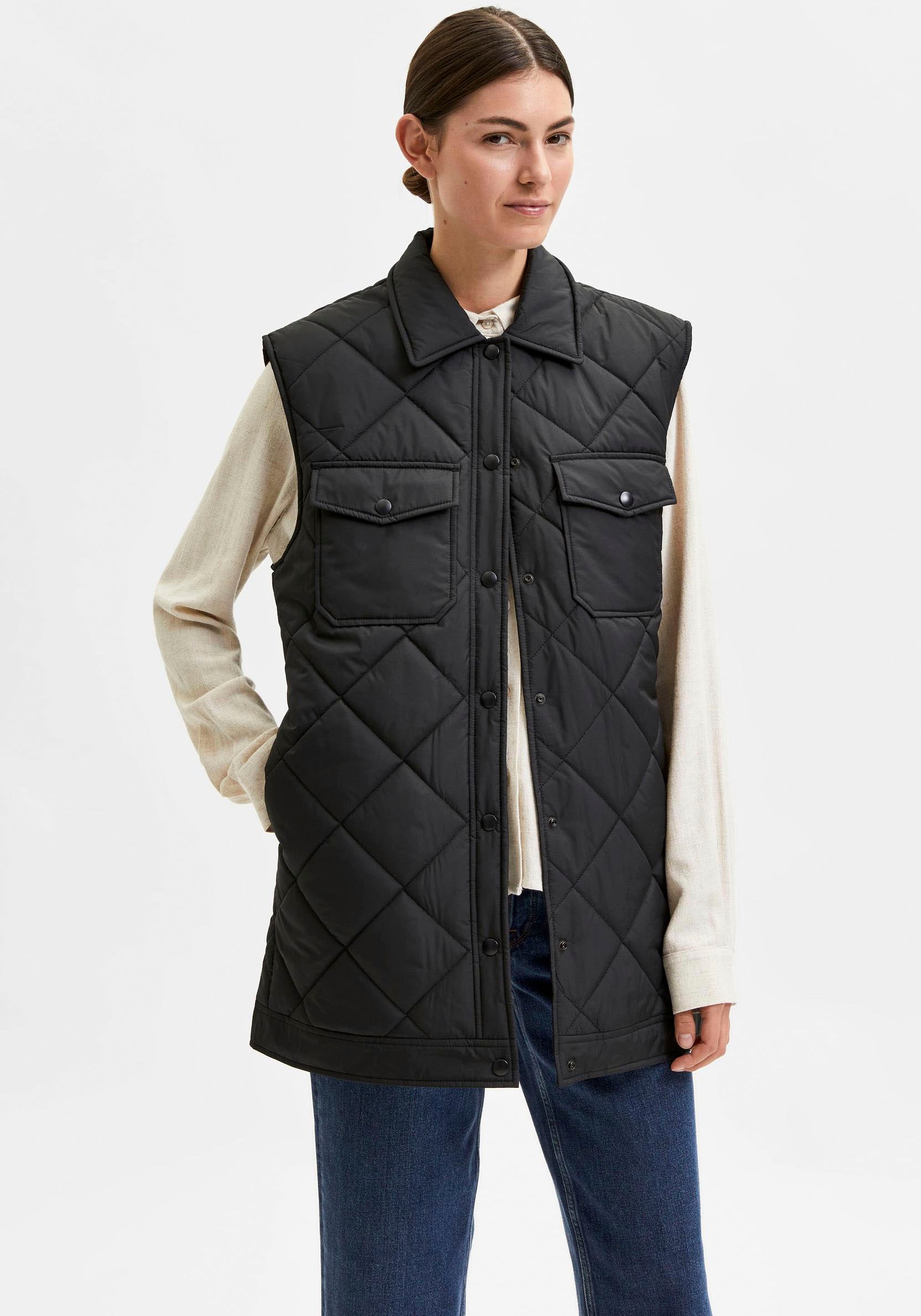 Image of SELECTED FEMME Steppweste »SLFTINNA«, wattiert, in langer Form bei Ackermann Versand Schweiz