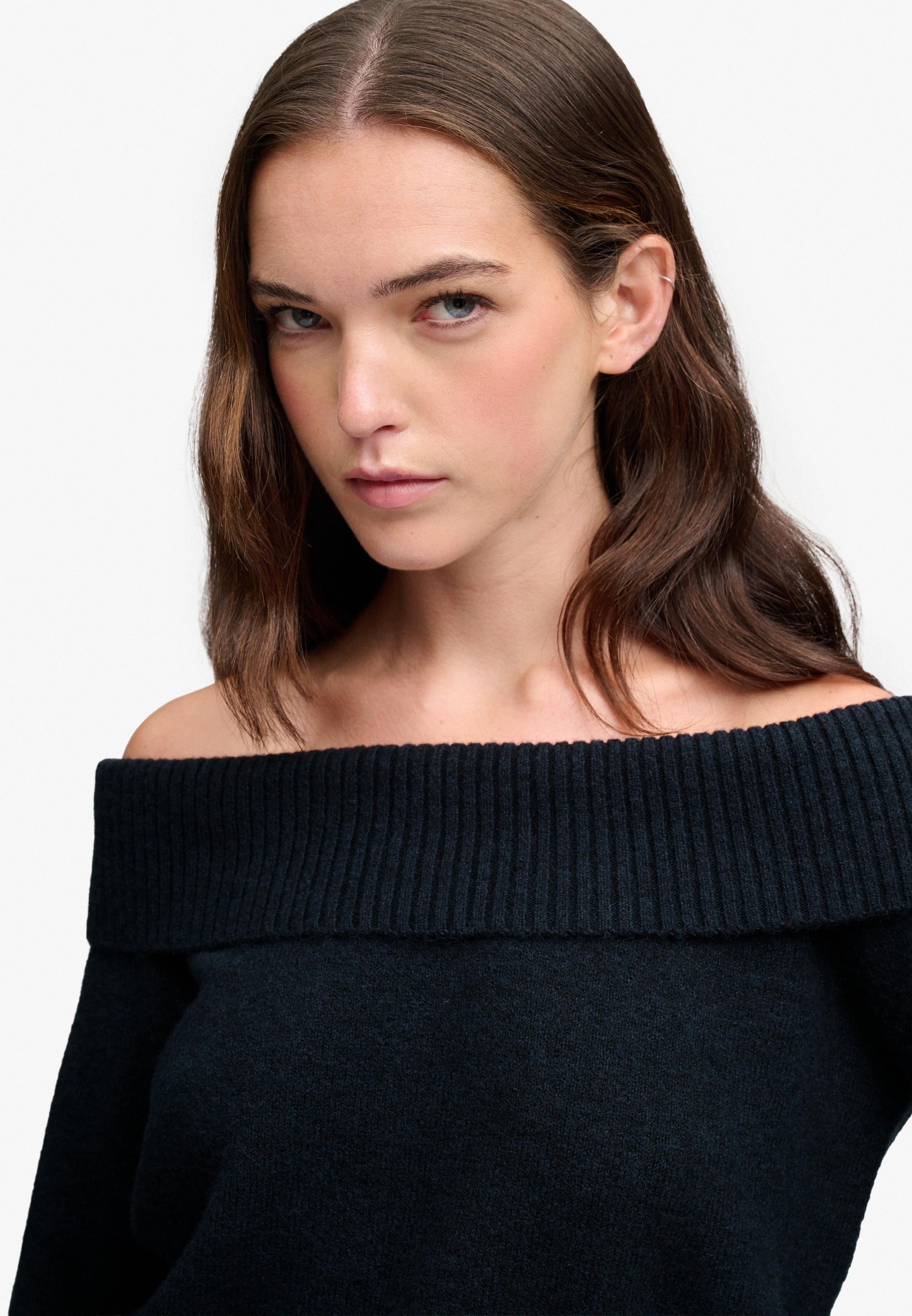 Superdry Pull en tricot »BARDOT KNITTED JUMPER« Materialmix, hochwertig mit Woll-Anteil