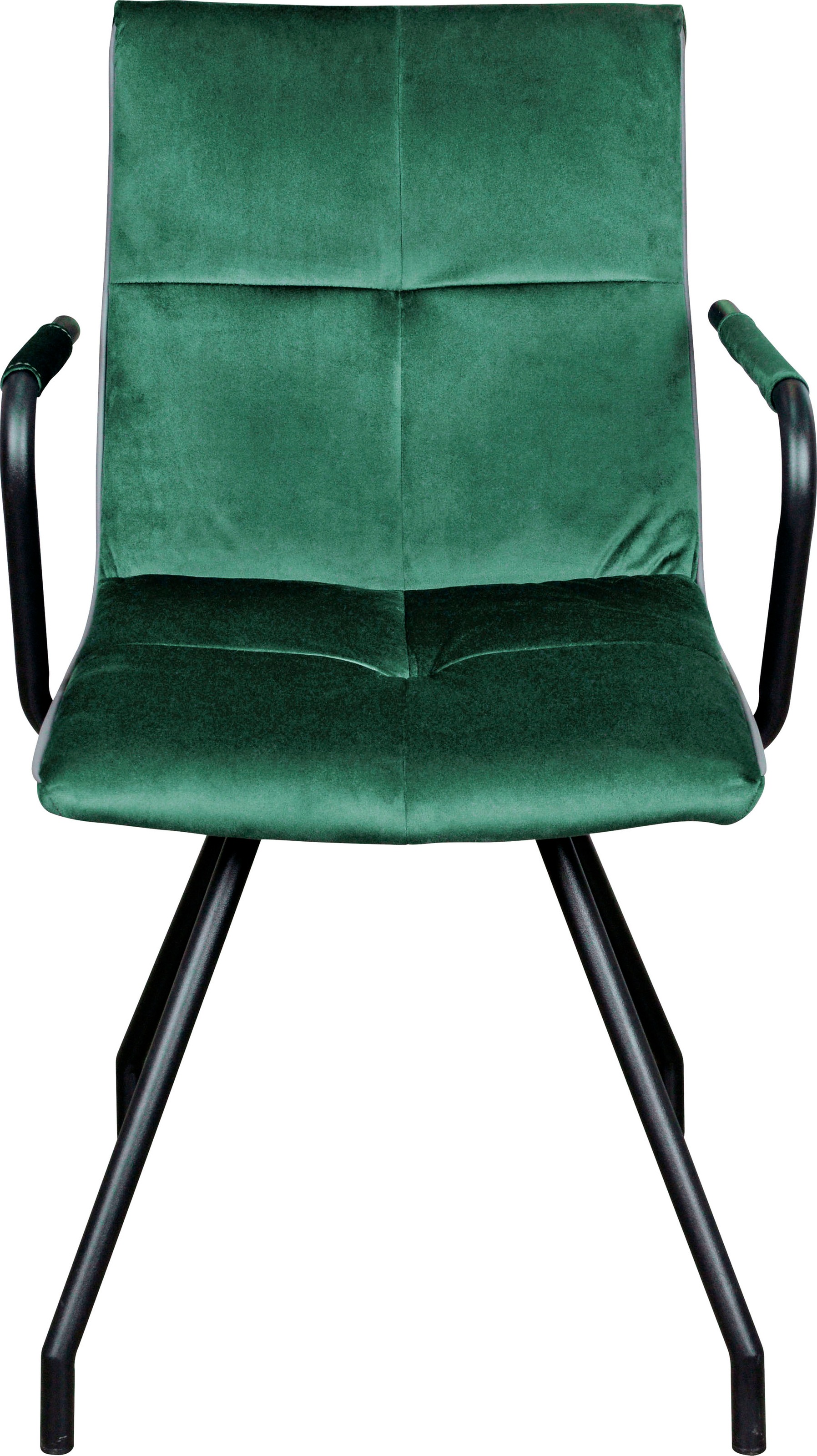 Kayoom Polsterstuhl »Stuhl Eaden 225 2er-Set, samtiger Stoffbezug, Paspel aus Kunstleder«, (Set), 2 St., stilvoll, pflegeleicht, zeitgemässe Farbgebung, samtiger Stoffbezug