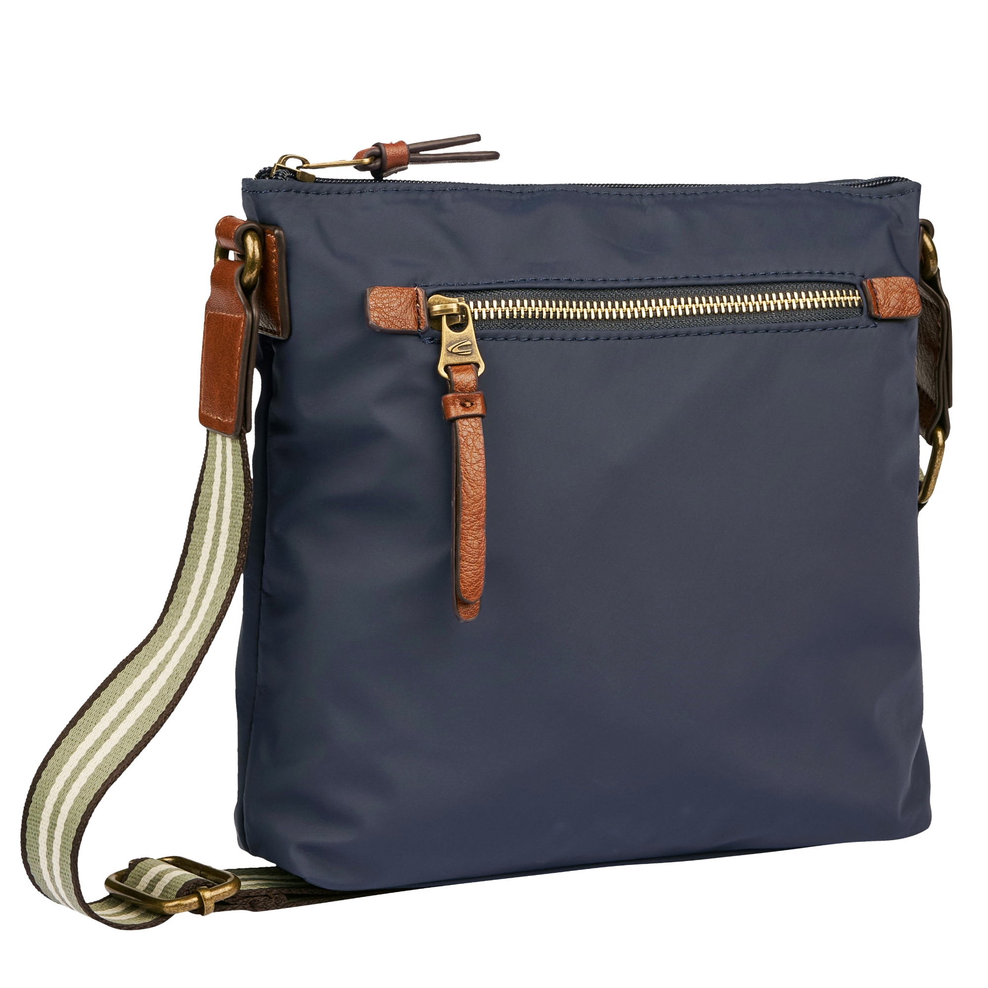 camel active Sac à bandoulière »Bari« en nylon mat de haute qualité avec sangle tissée rayée