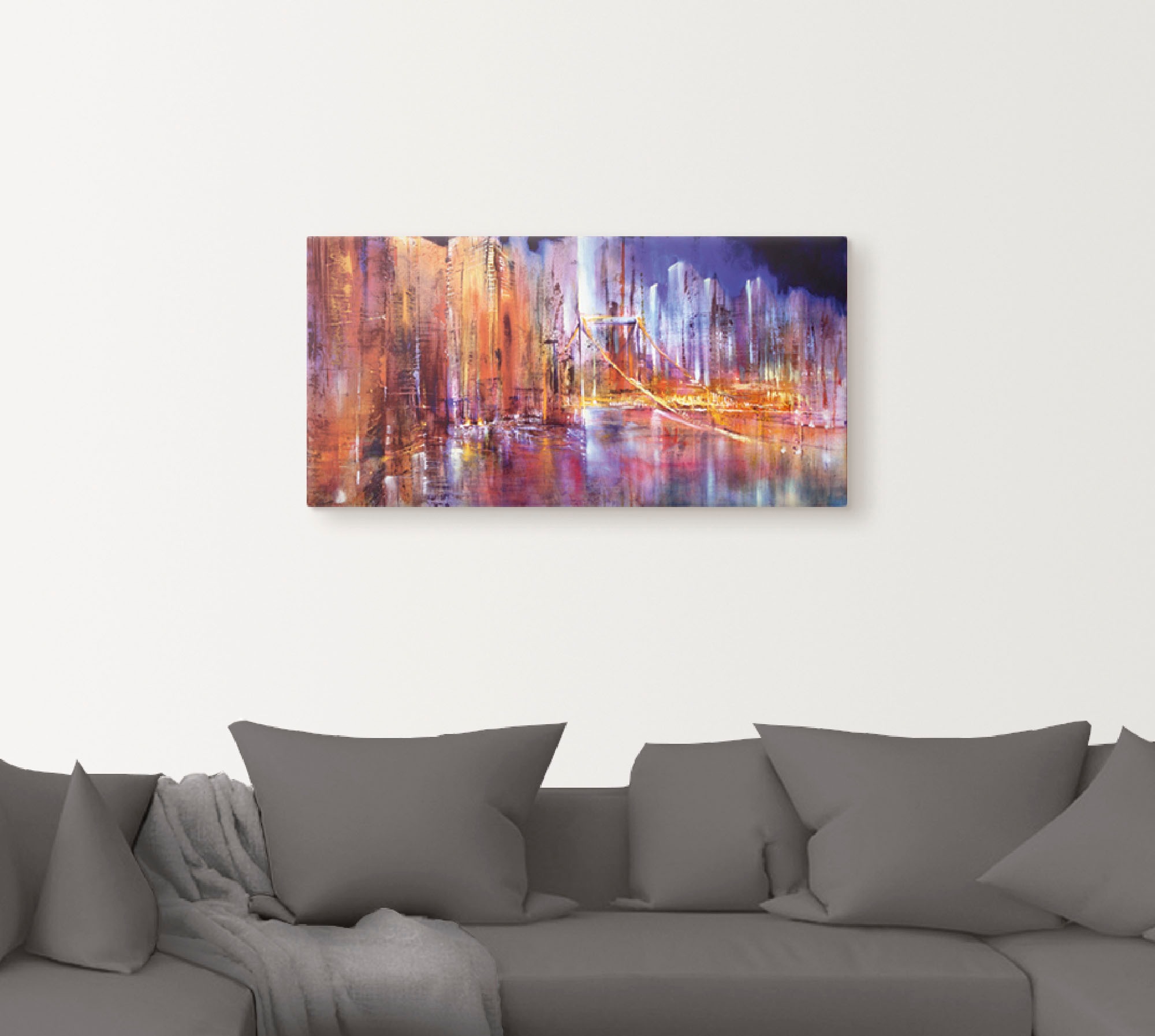 Artland Leinwandbild »Stadtansicht II« Brücken 1 Stk. tlg. auf Holzrahmen gespannt