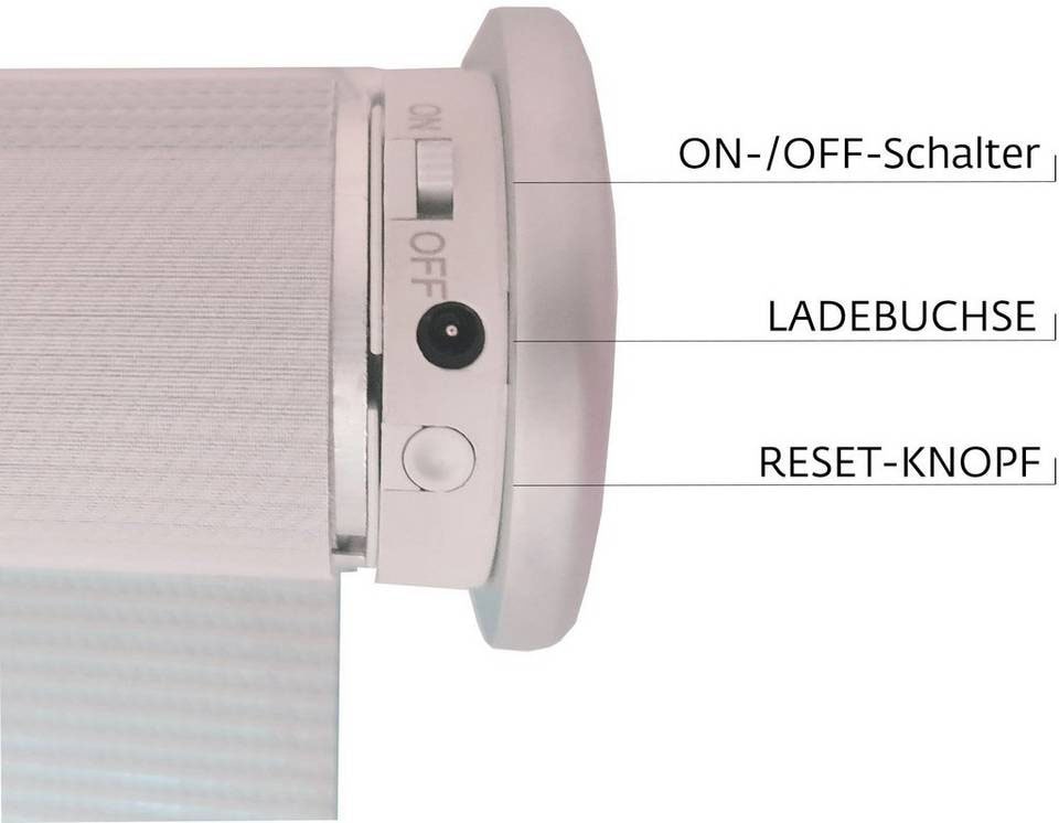 sunlines Store électrique »Mosaik« Opaque avec perçage suspendu librement commandé par app via Bluetooth, avec batterie et moteur, tige blanche