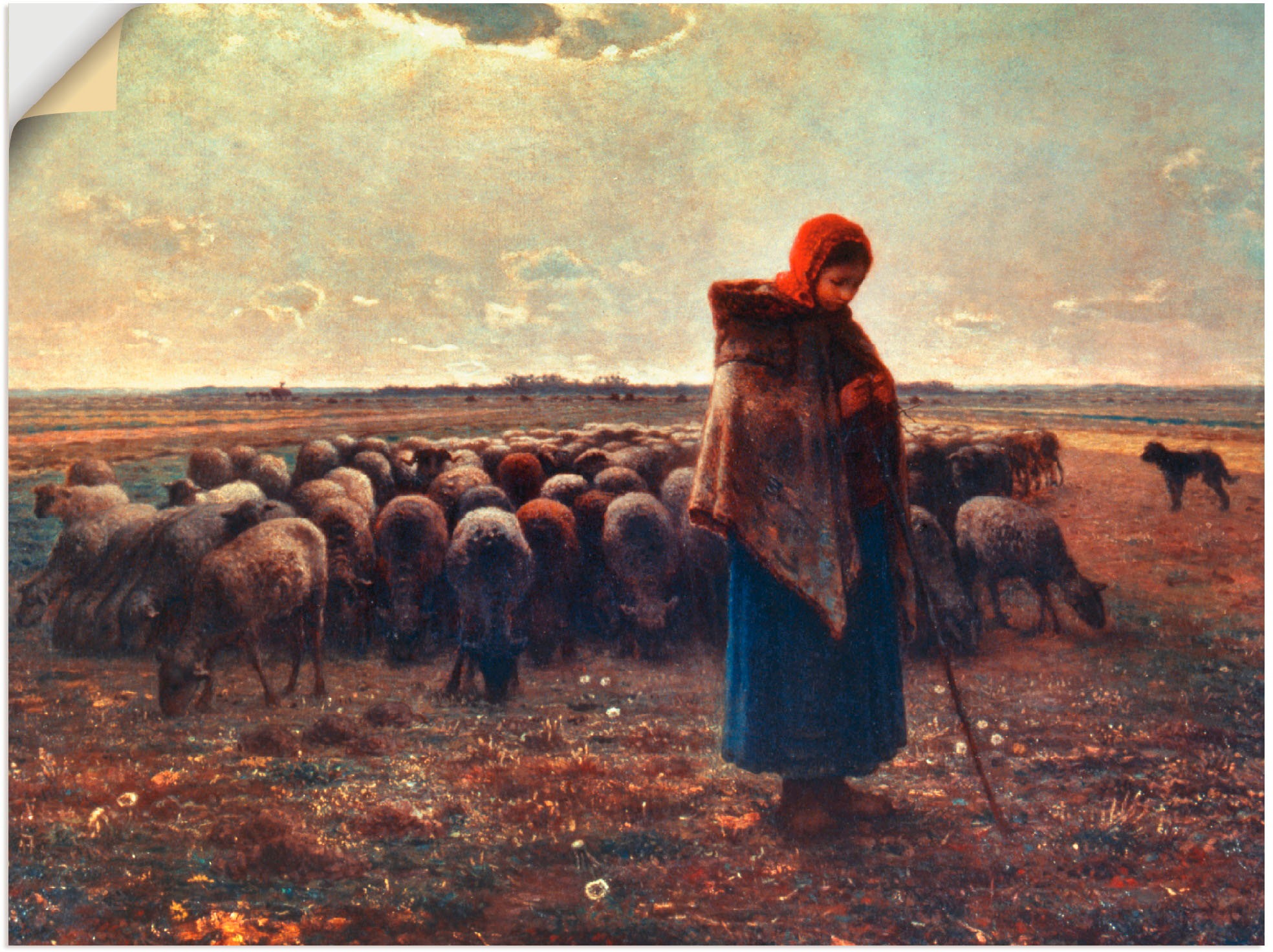 Image of Artland Wandbild »Schäferin mit ihrer Herde, 1863«, Berufe, (1 St.), in vielen Grössen & Produktarten - Alubild / Outdoorbild für den Aussenbereich, Leinwandbild, Poster, Wandaufkleber / Wandtattoo auch für Badezimmer geeignet bei Ackermann Versand Schwei