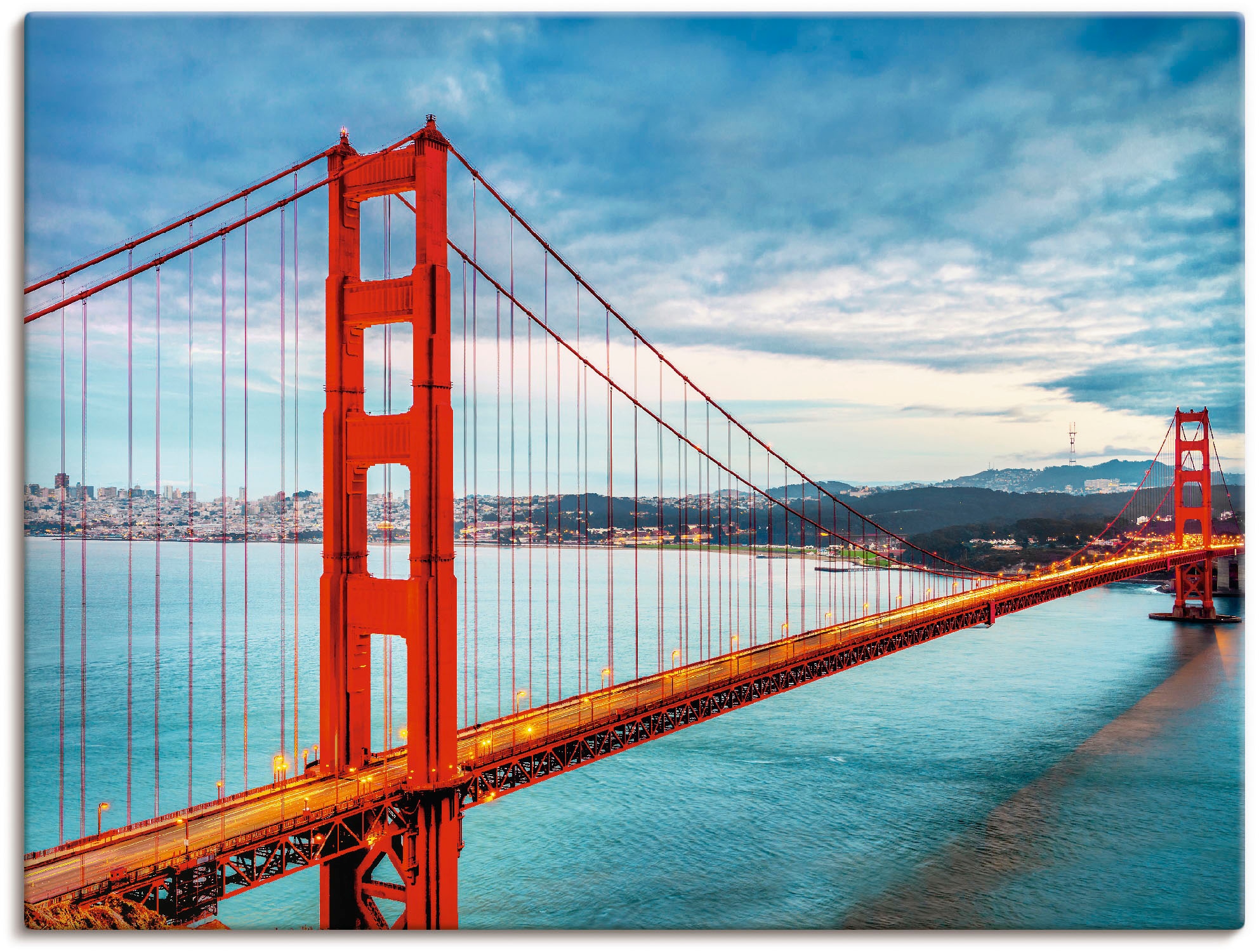 Image of Artland Leinwandbild "Golden Gate Bridge" Brücken 1 Stk. tlg. auf Holzrahmen gespannt