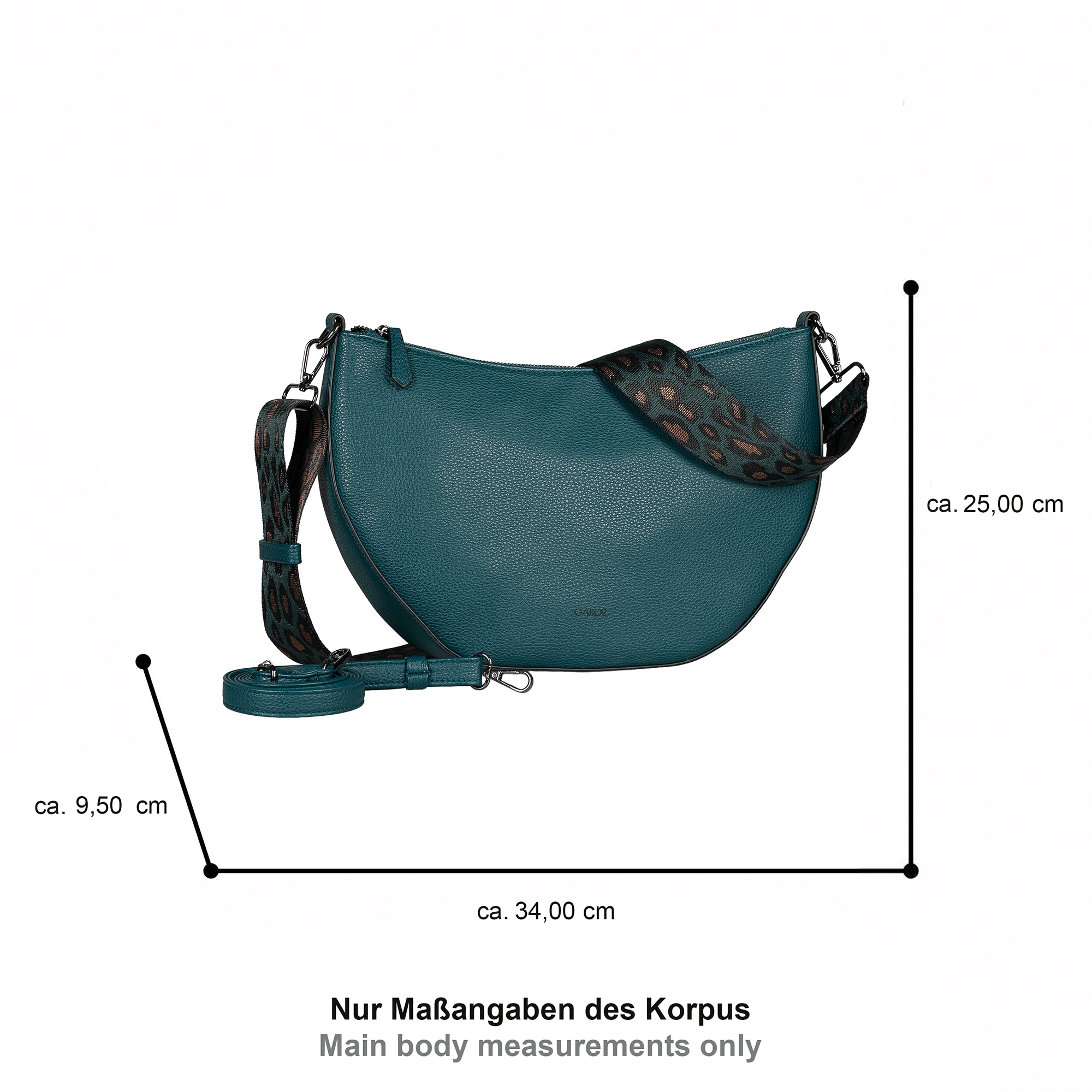 Gabor Sac à bandoulière »Linda« Sac bandoulière femme, sac à main, sac fourre-tout avec embossage logo