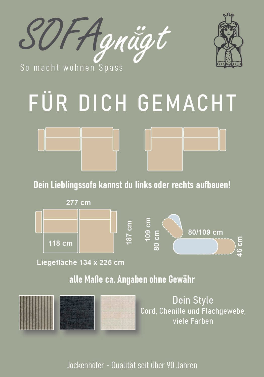 Jockenhöfer Gruppe Canapé d'angle »Slider L-Form, B: 277 cm, mit 60 cm elektr. Sitztiefenverstellung« capacité 140kg, connexion USB, réglage de la tête & coussin décoratif