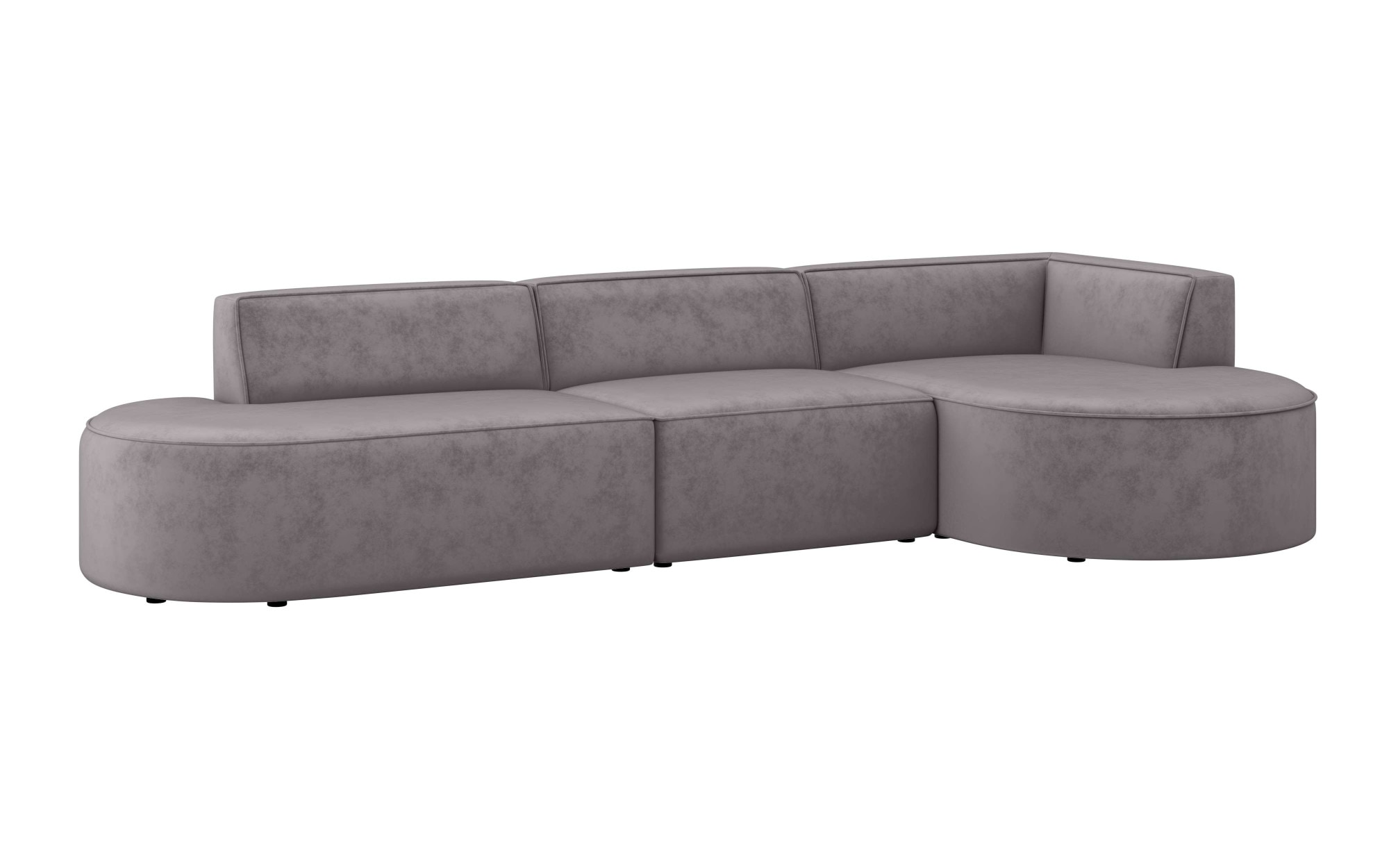 andas Ecksofa »Ecksofa EIVIND mit Ottomane rechts/links, Masse: B/H/T 343/159/72 cm«, L-Form mit Wellenunterfederung, auch in Feincord und Bouclé