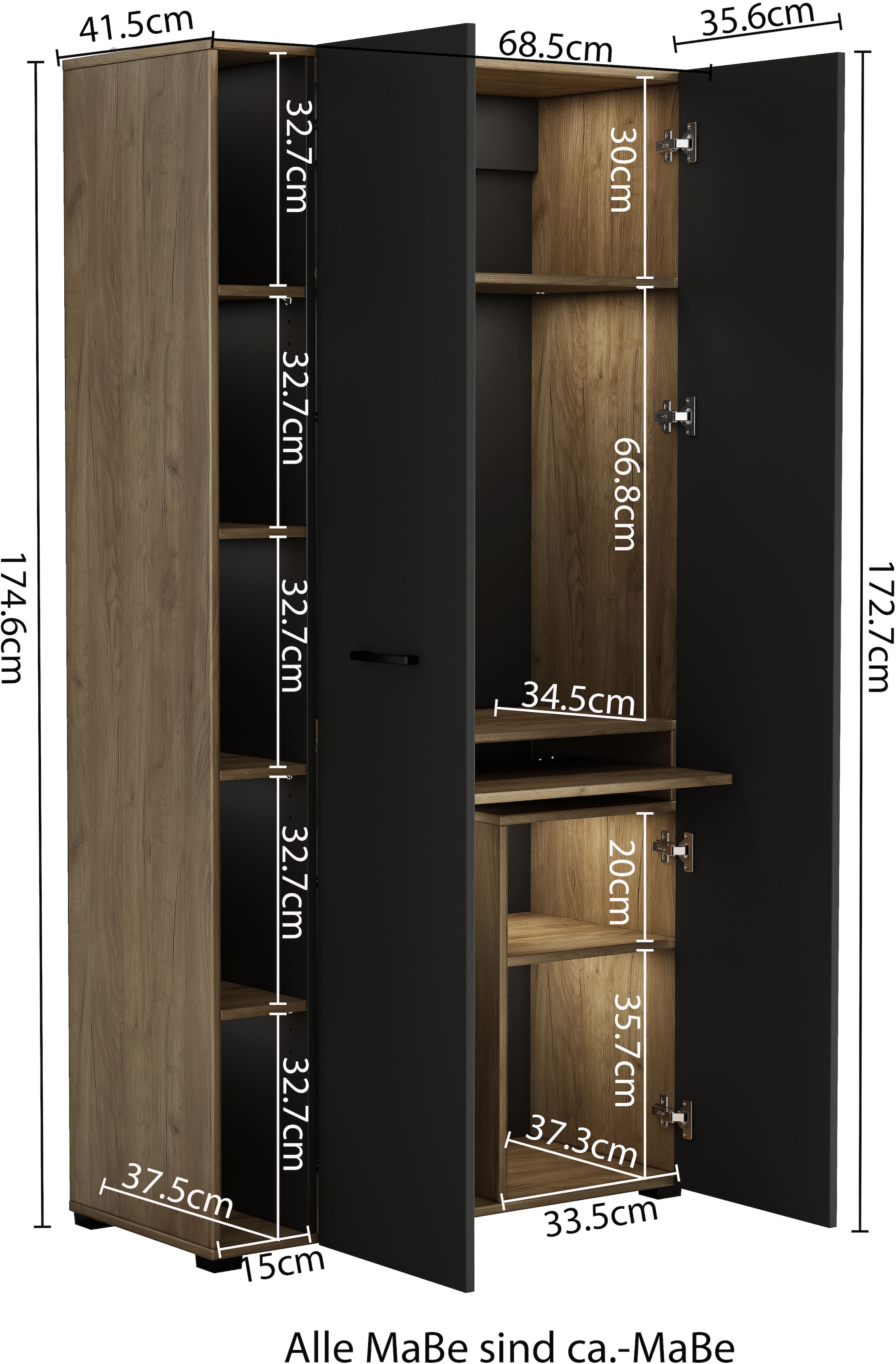 GOODproduct Computerschrank »Moid« Set,  PC-Schrank, mit zwei Türen, mit Tastaturauszug, B 88 cm