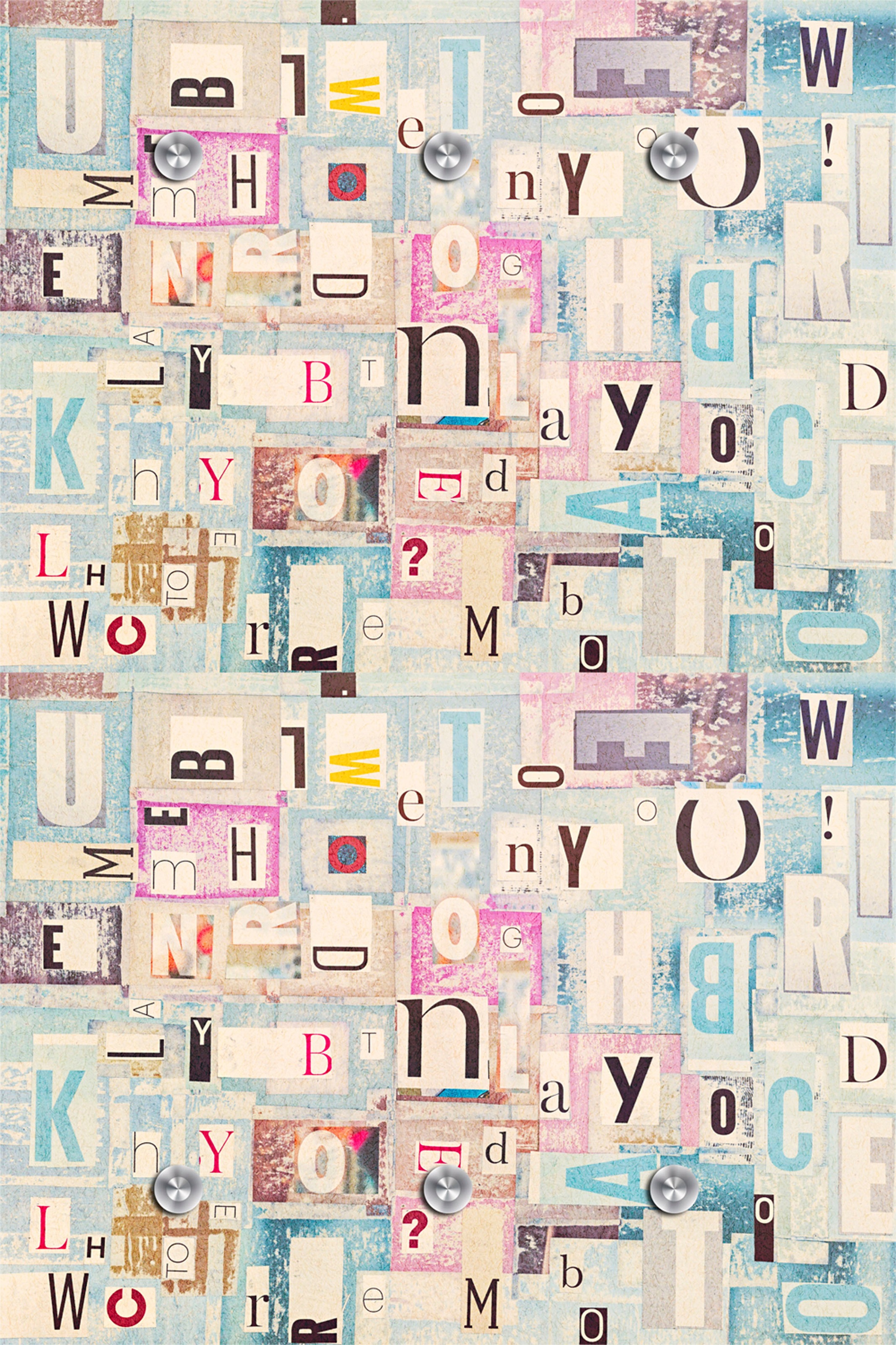 Image of queence Garderobenleiste "Buchstaben" mit 6 Haken, 80 x 120 cm