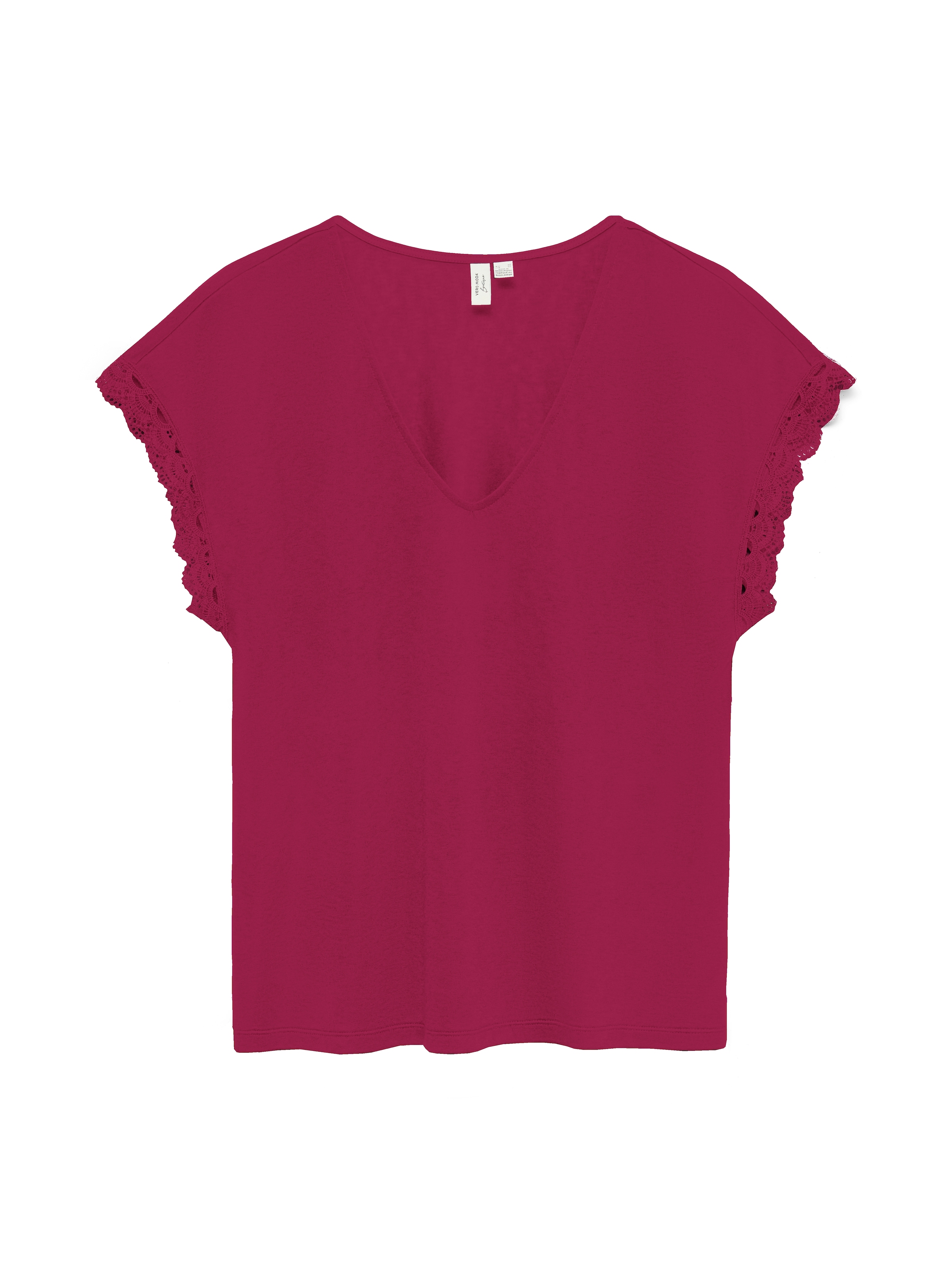 Vero Moda Chemisier »VMIBILSA S/S V-NECK TOP JRS BTQ« mit Spitzendetails