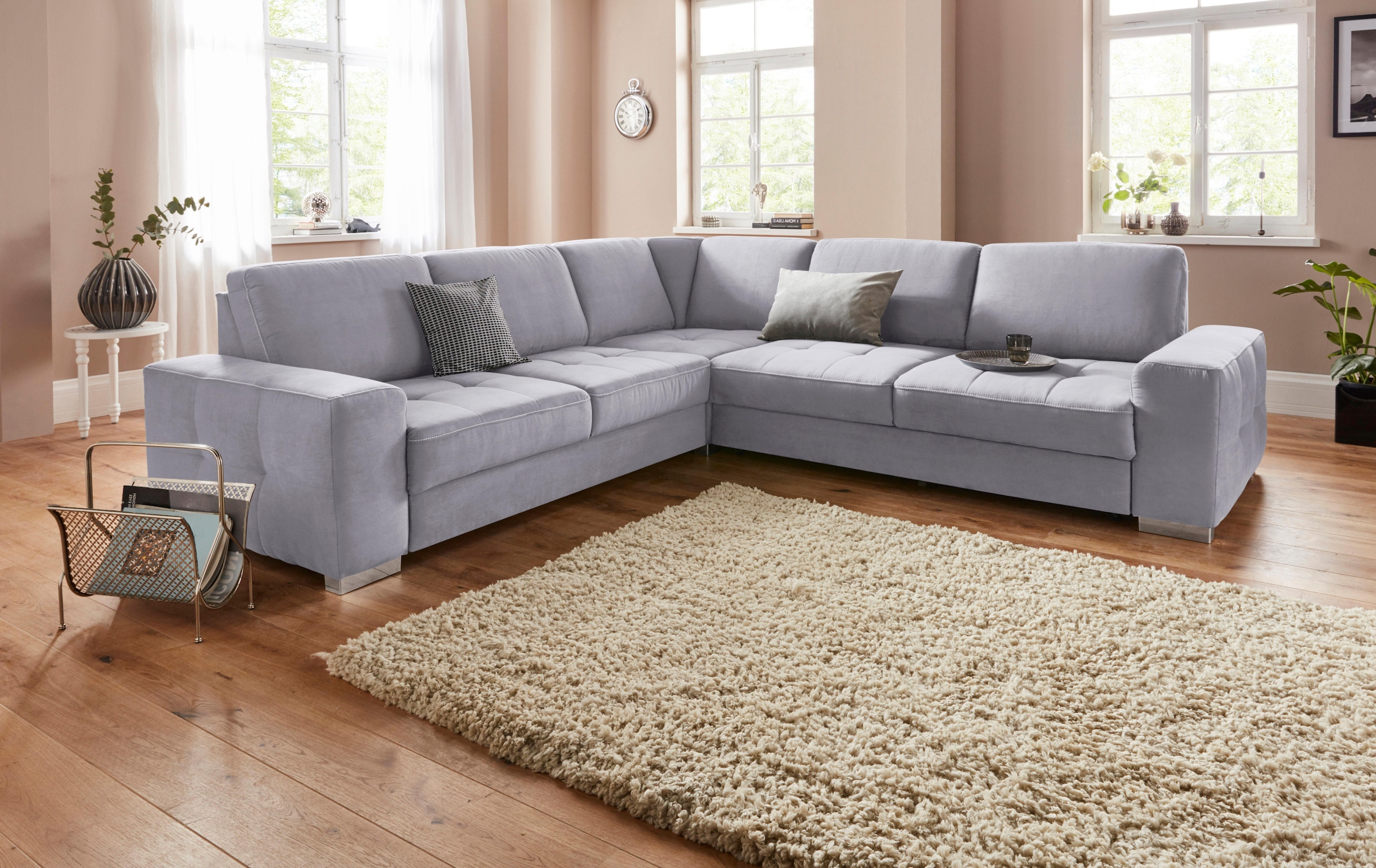 Image of sit&more Ecksofa "Santorini L-Form" mit Federkern und Sitztiefenverstellung, wahlweise mit Bettfunktion