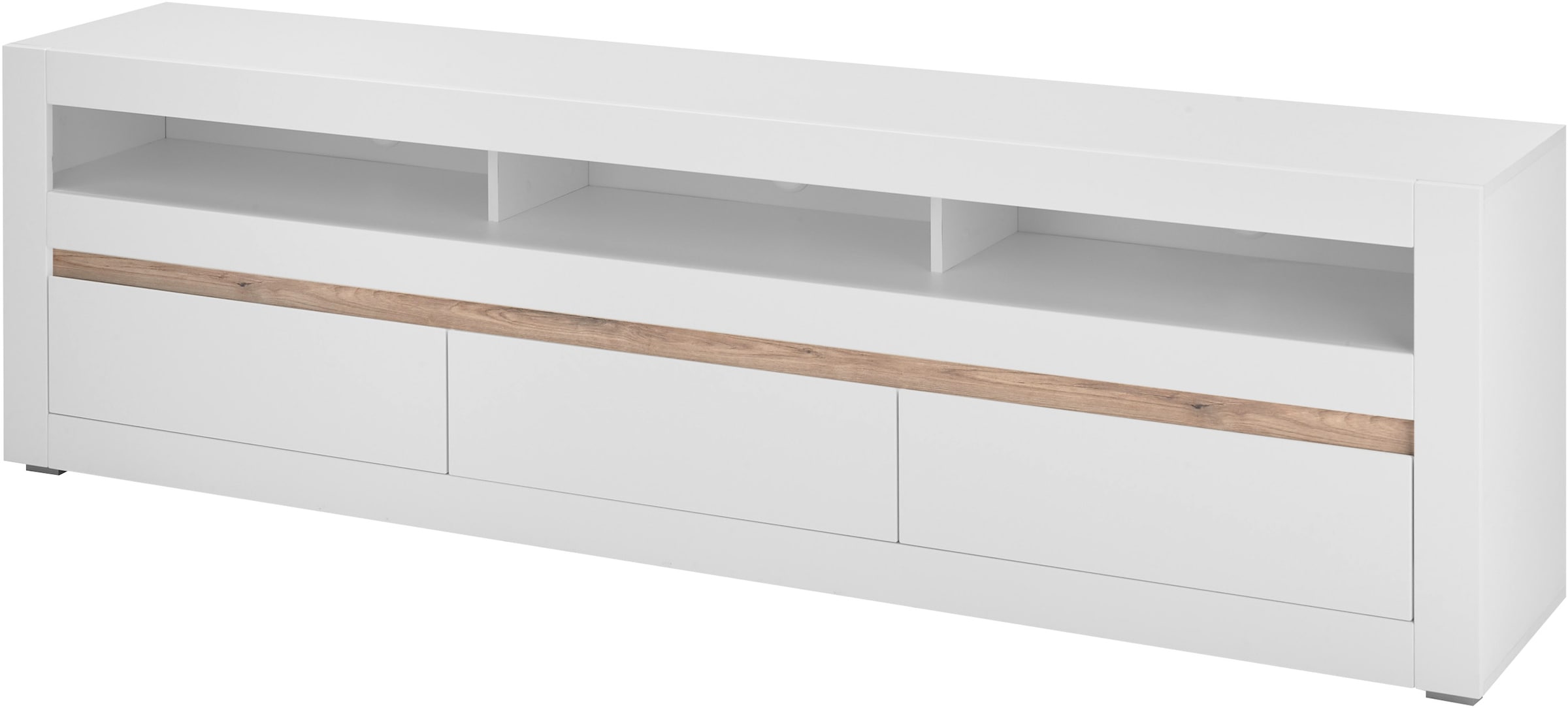 INOSIGN Lowboard »Chester, moderner TV-Unterschrank, Kommode mit Stauraum, Weiss Matt«, (1 St.), austauschbare Blende in Griffleiste, zeitloses Design, 217 cm breit
