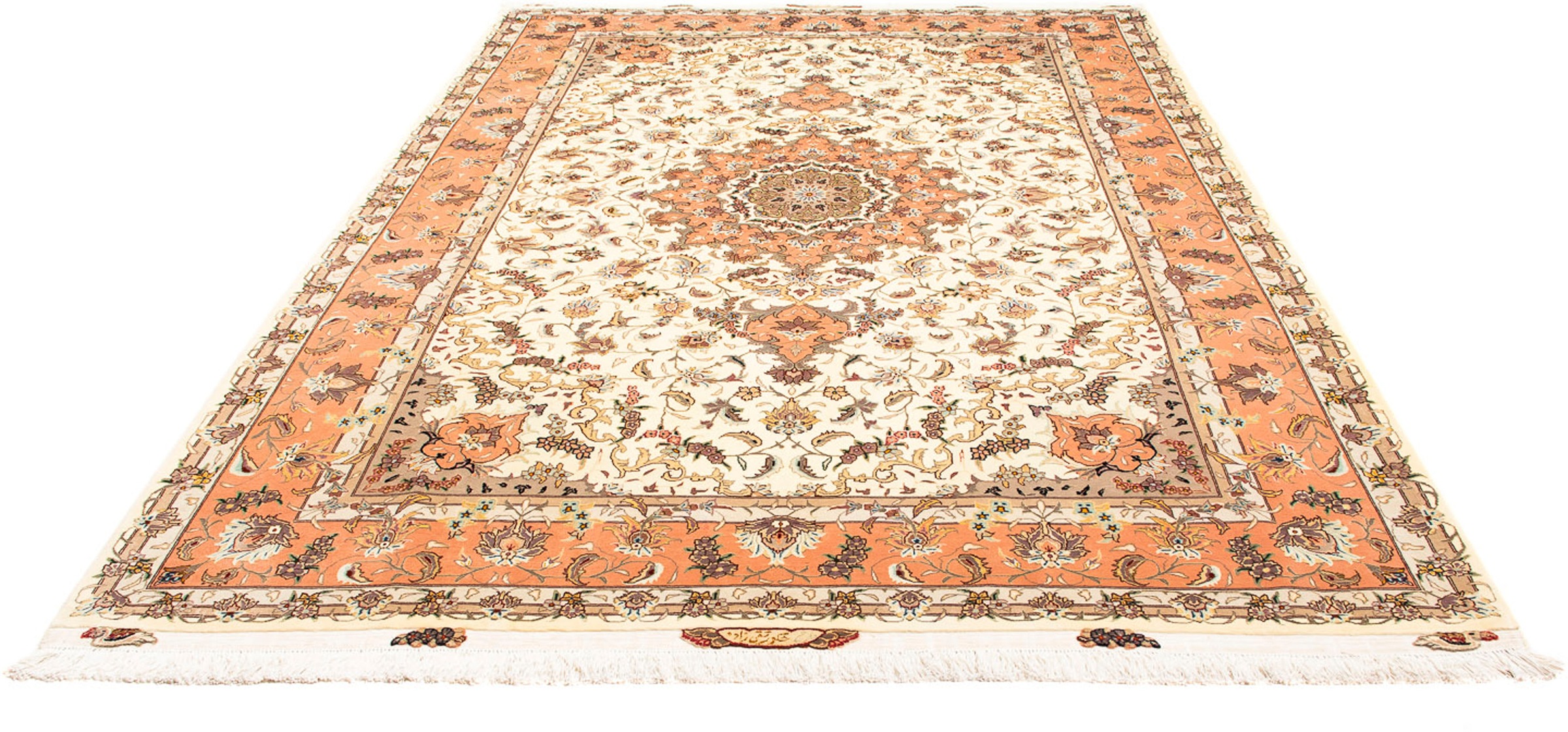 Image of morgenland Orientteppich »Perser - Täbriz - Royal - 300 x 204 cm - beige«, rechteckig, 7 mm Höhe, Wohnzimmer, Handgeknüpft, Einzelstück mit Zertifikat bei Ackermann Versand Schweiz