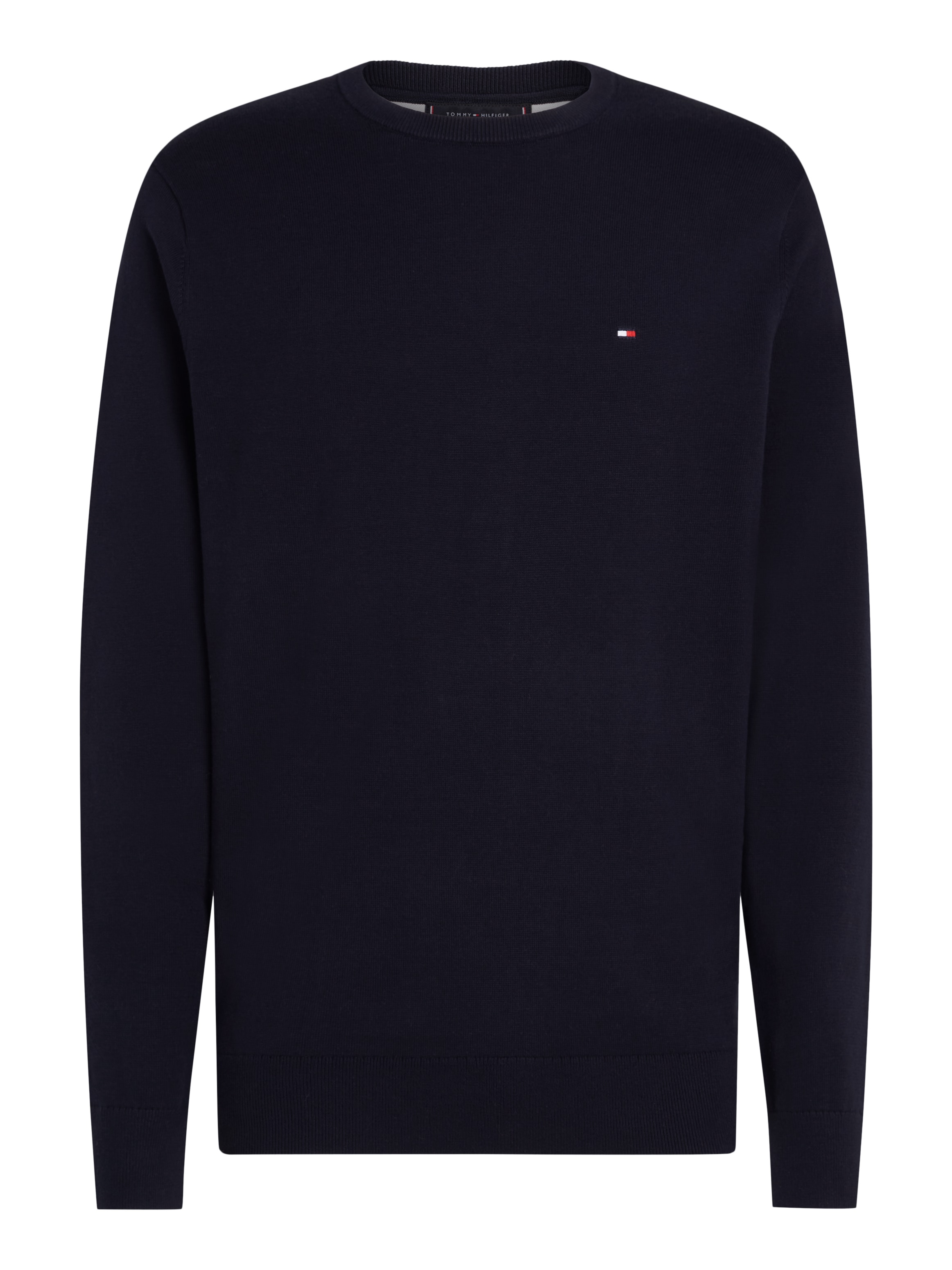 Tommy Hilfiger Rundhalspullover »ESSENTIAL COTTON CREW NECK«, 100% Baumwolle Crewneck Regular Fit Premium Mode