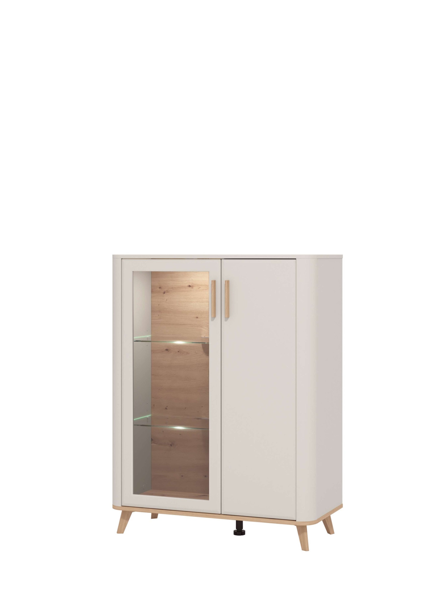 Home affaire Highboard »Darwen Sideboard, Kommode, Anrichte, Schrank, Vitrine« Abgerundete Kanten, matte Kaschmir-Oberflächen, mit 4 Böden