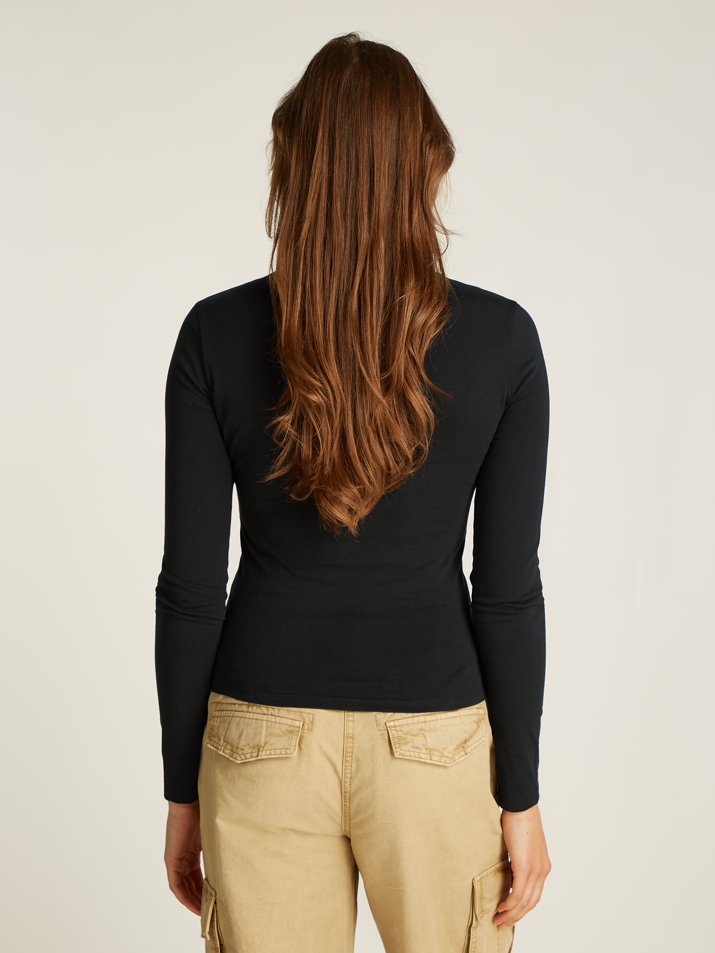 Tommy Jeans Curve Langarmshirt »TJW SLIM LINEAR TEE LS EXT«, Grosse Grössen
